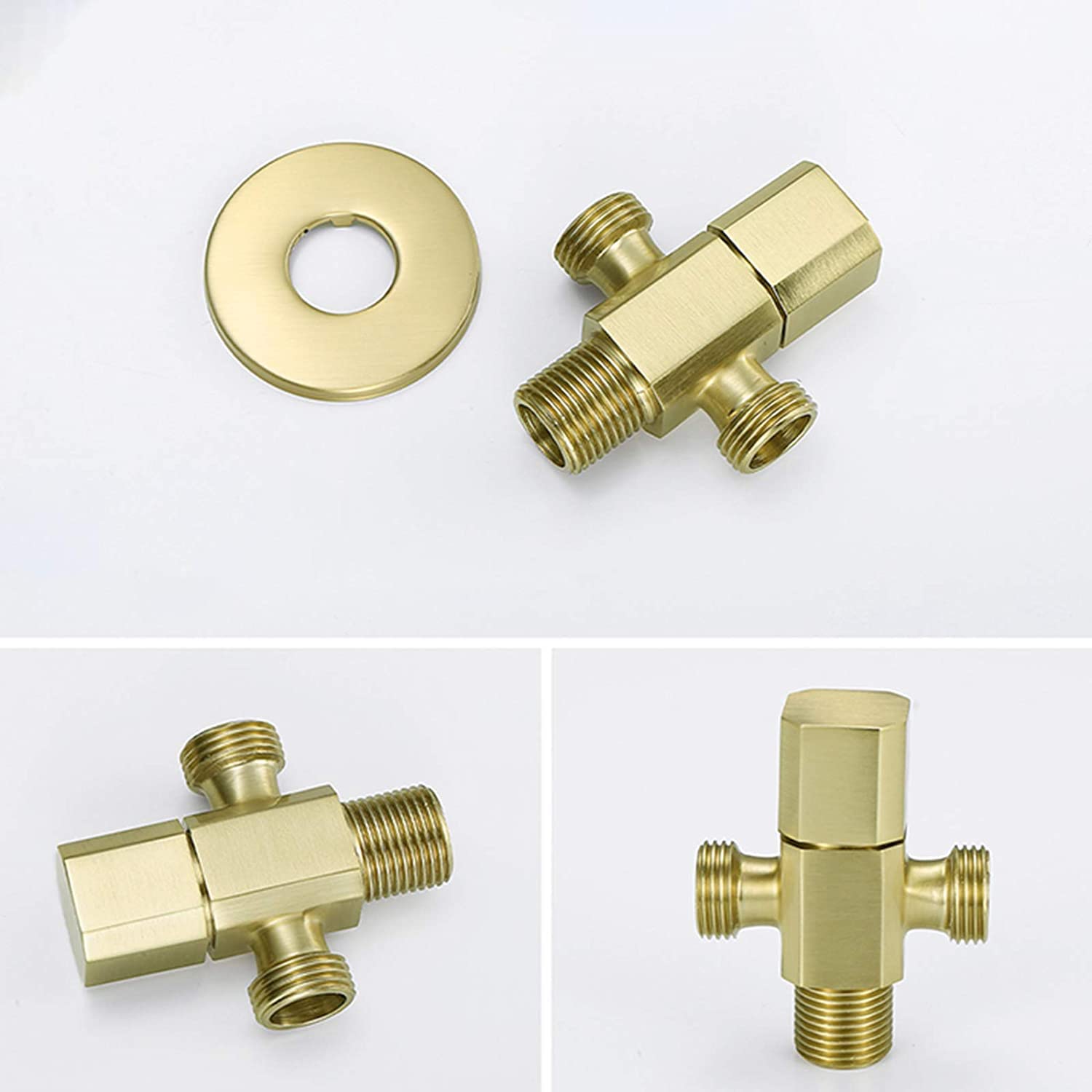 Premium Brass Handheld Toilet Sprayer Kit - Cold Water Wall Mounted Diaper Sprayer with Stainless Steel Hose & Angle Valve (Brushed Gold Finish) - Perfect for Cloth Diaper Cleaning, Baby Care & Bathroom Hygiene