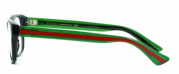 Gucci GG 0006ON 002 Black Green Red Square Unisex Eyeglasses | Fashion Sunglasses for Men & Women | Perfect for Outdoor Activities, Driving & Everyday Wear