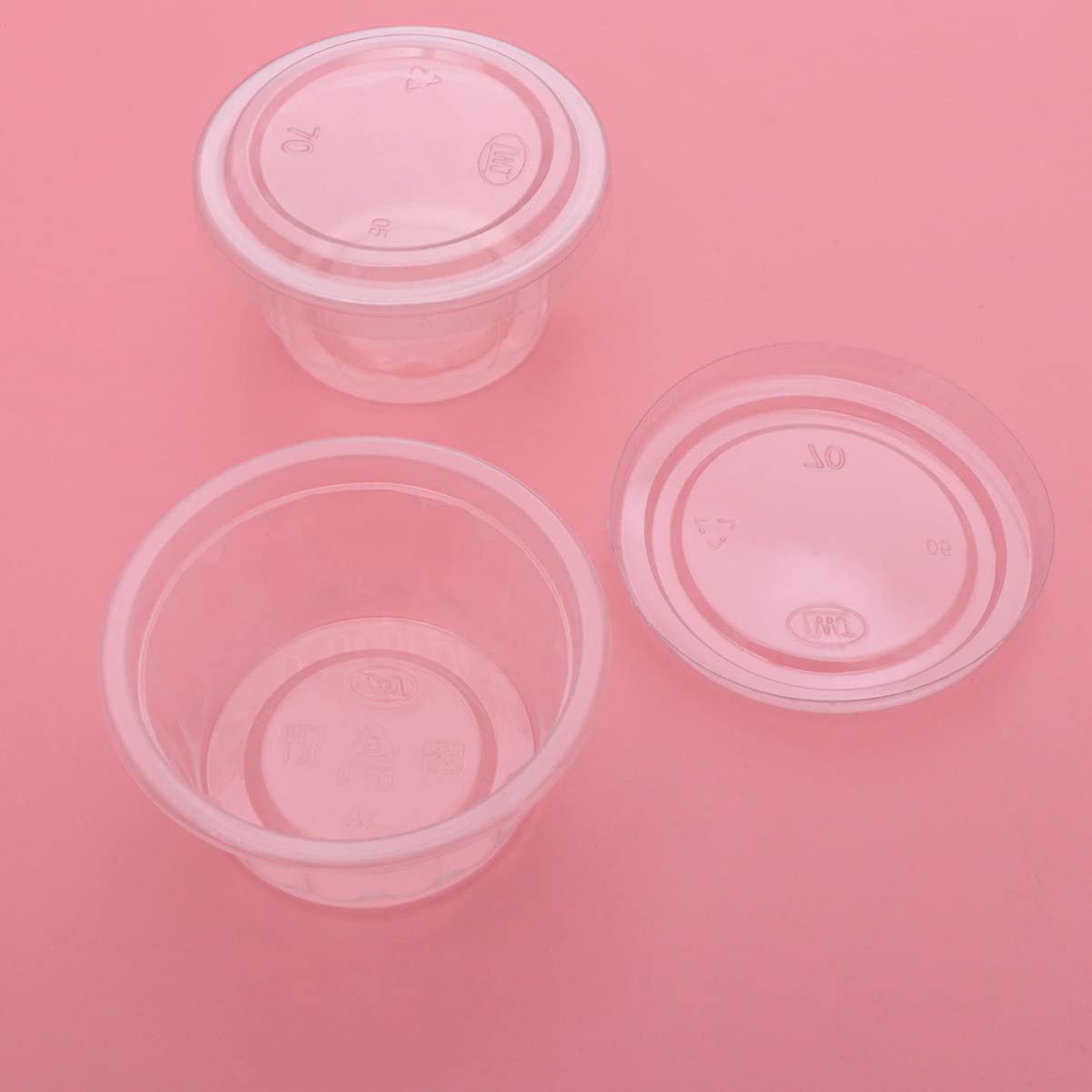 NUOBESTY 100-Pack Clear Disposable Mini Food Storage Containers with Lids - Perfect for Salad Dressing, Condiments, Sauce, Yogurt, Jelly & Pudding | Ideal for Parties, Picnics, Takeout & Meal Prep