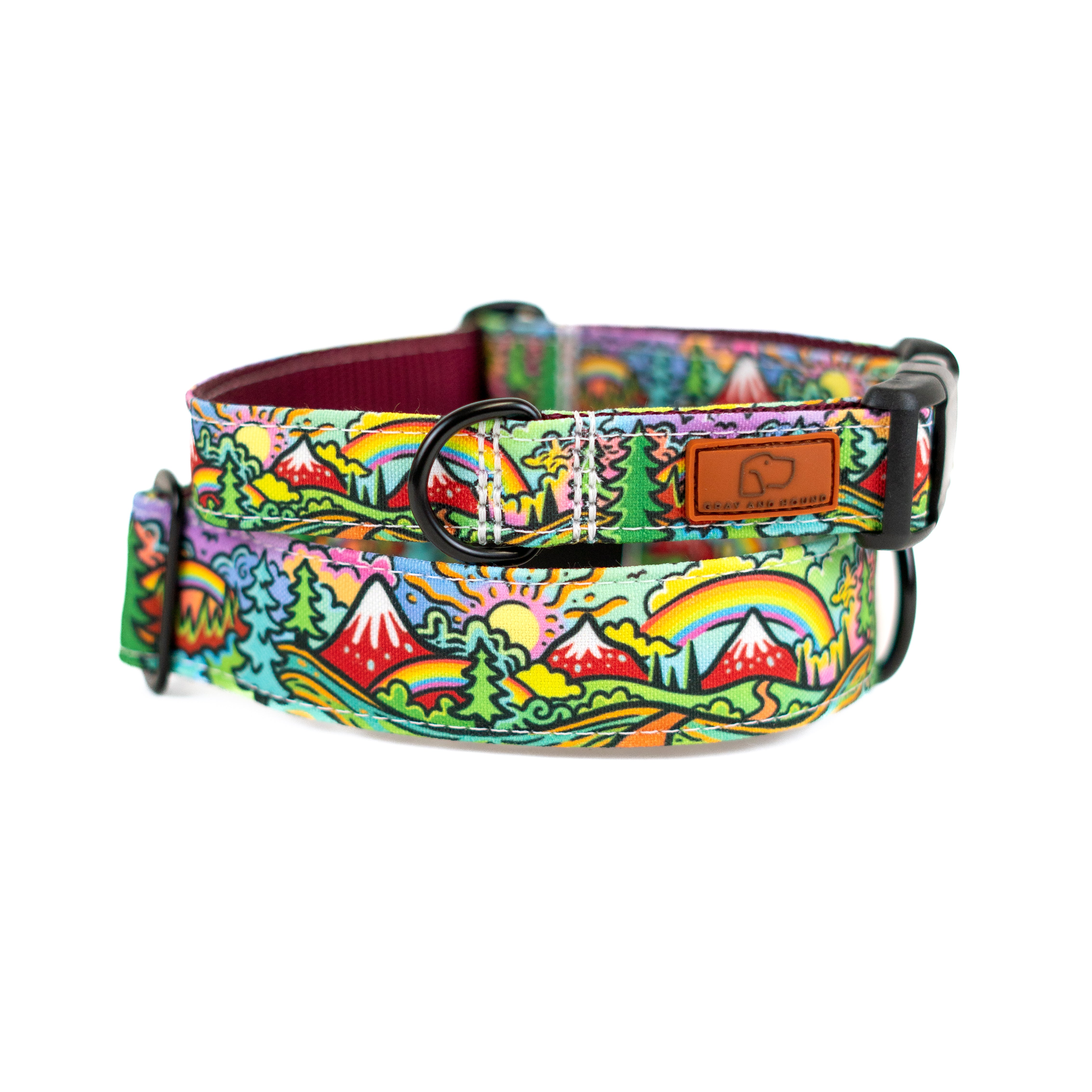 Rainbow Ridge Dog Collar - Limited Edition Artist Design Pet Collar for Small Medium Large Dogs - Perfect for Daily Walks, Training & Fashion Accessories