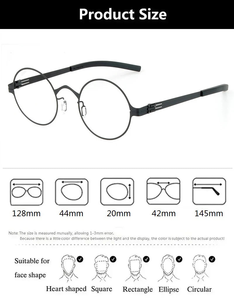 Aimee Women's Full Rim Round Screwless Steel Eyeglasses Frame 1176 - Lightweight Comfortable Eyewear for Reading, Work & Fashion Accessories