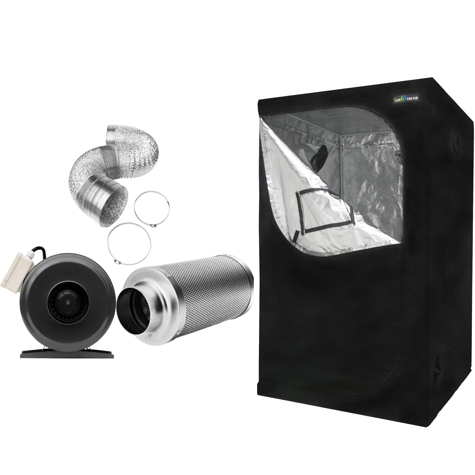 SunStream 48x48x80 Inch Indoor Grow Tent Kit with 4