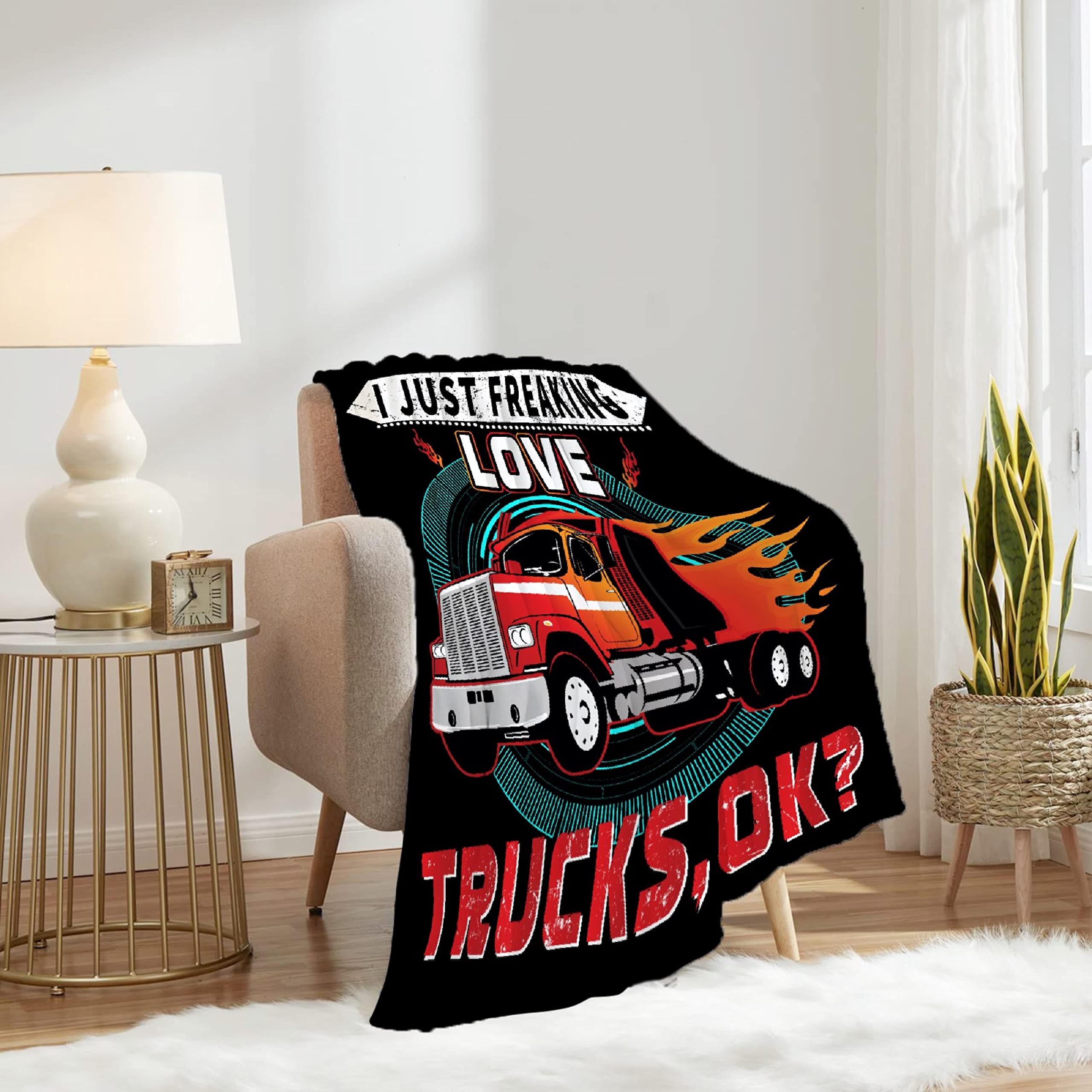Ultra Soft Flannel Fleece Trucks Blanket - 120