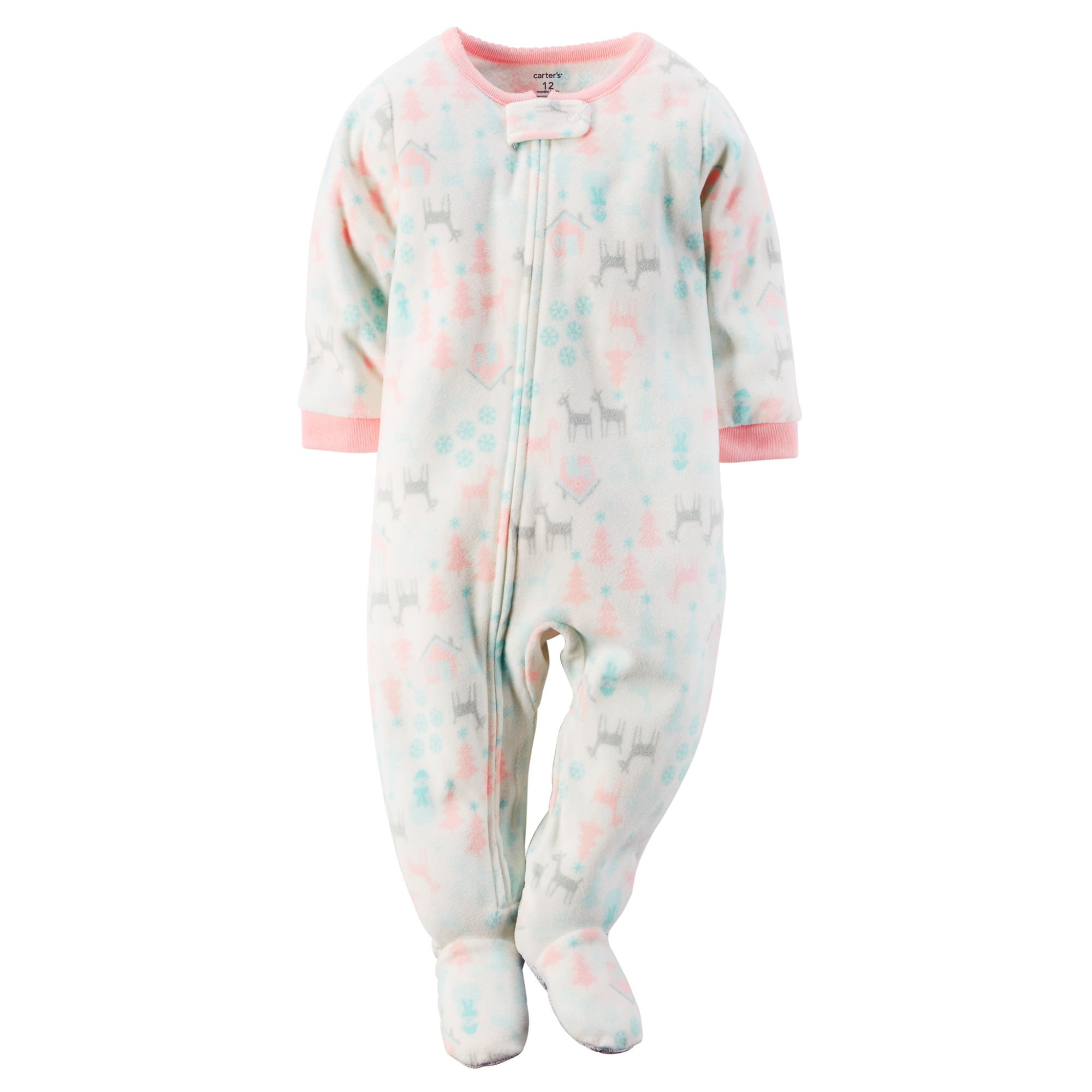 Carter's Little Girls Footed Fleece Pajamas - Winter Warm Toddler Sleepwear (Size 5T) for Cozy Bedtime & Indoor Play