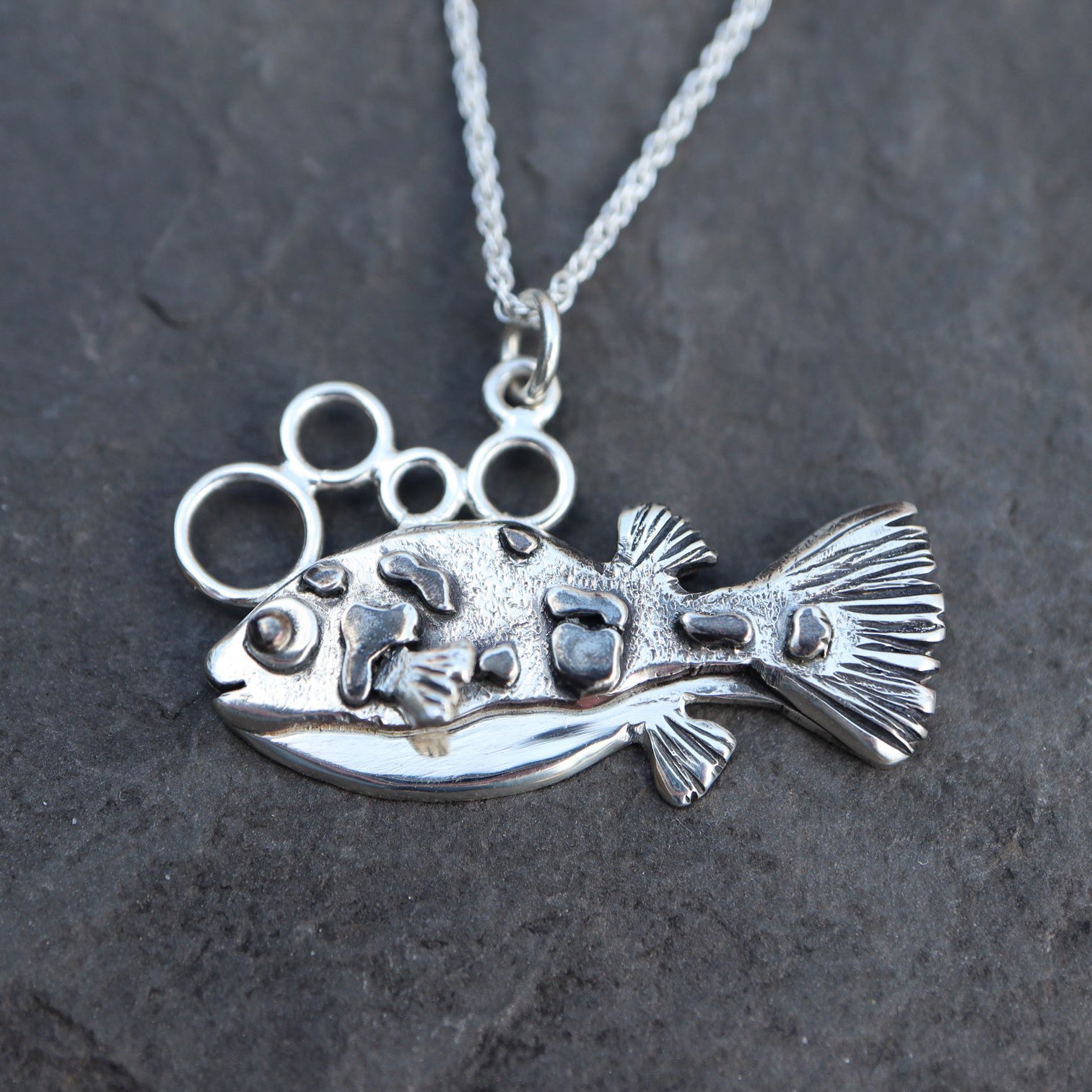 Dwarf Pea Puffer Fish Necklace - Unique Handmade Jewelry for Fish Lovers - Perfect Gift for Aquarium Enthusiasts and Nature Inspired Fashion