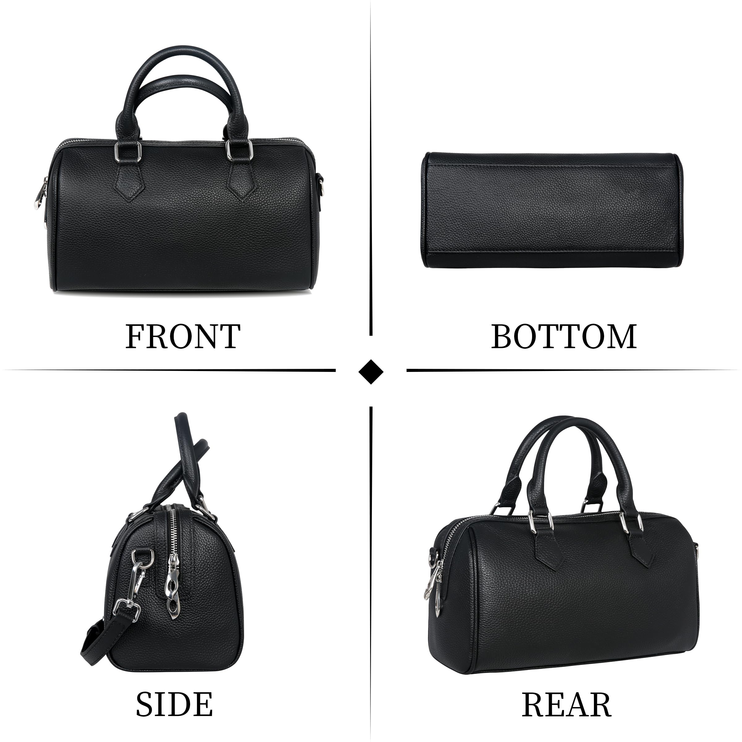 HESHE Genuine Leather Top Handle Bags for Women - Stylish Tote, Satchel & Shoulder Bag - Designer Crossbody Purse for Work, Travel & Everyday Use