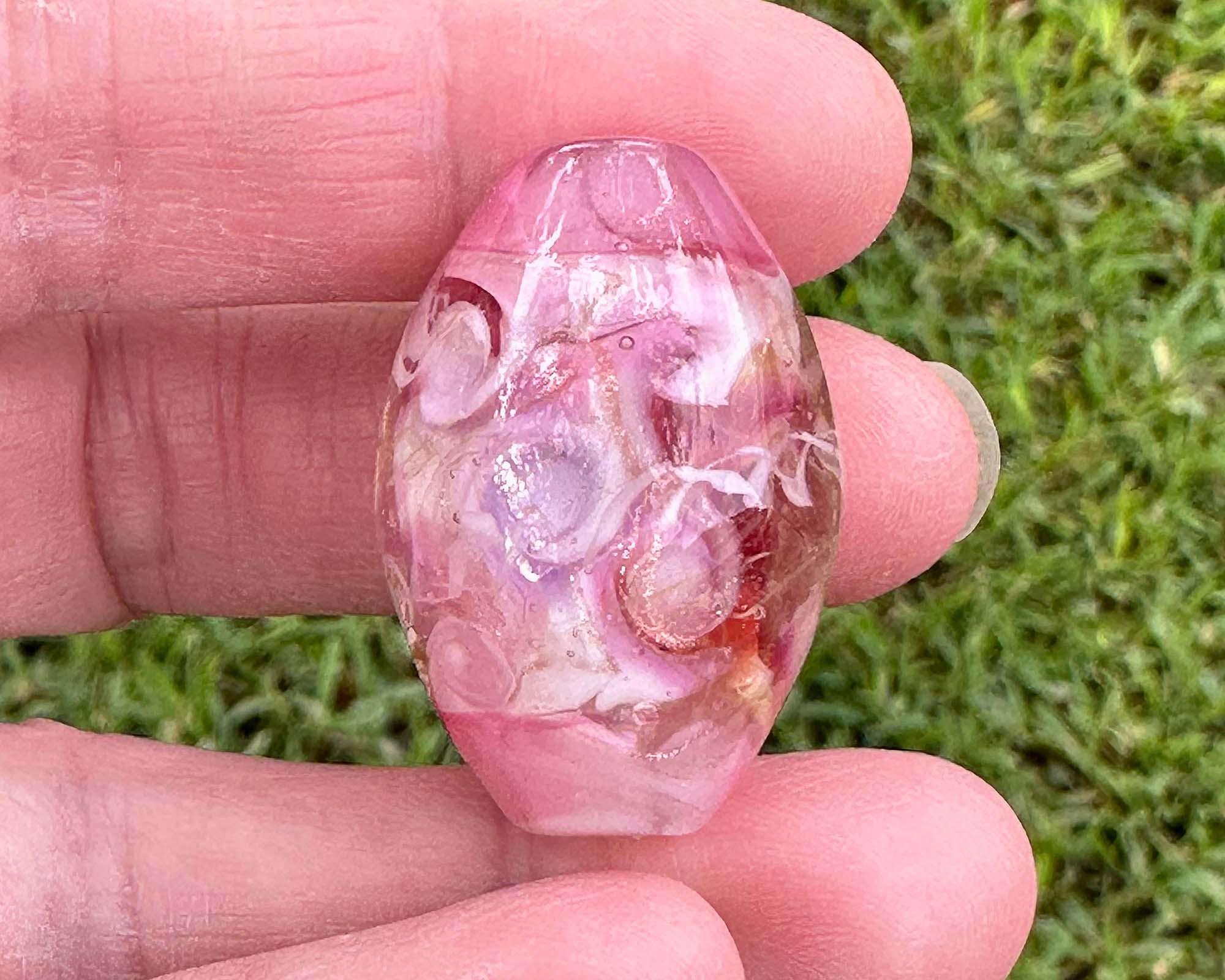 Sunset Pink Shimmer Lampwork Glass Focal Bead for Jewelry Making - DIY Necklace, Bracelet & Earring Designs - Perfect for Handmade Gifts & Craft Projects