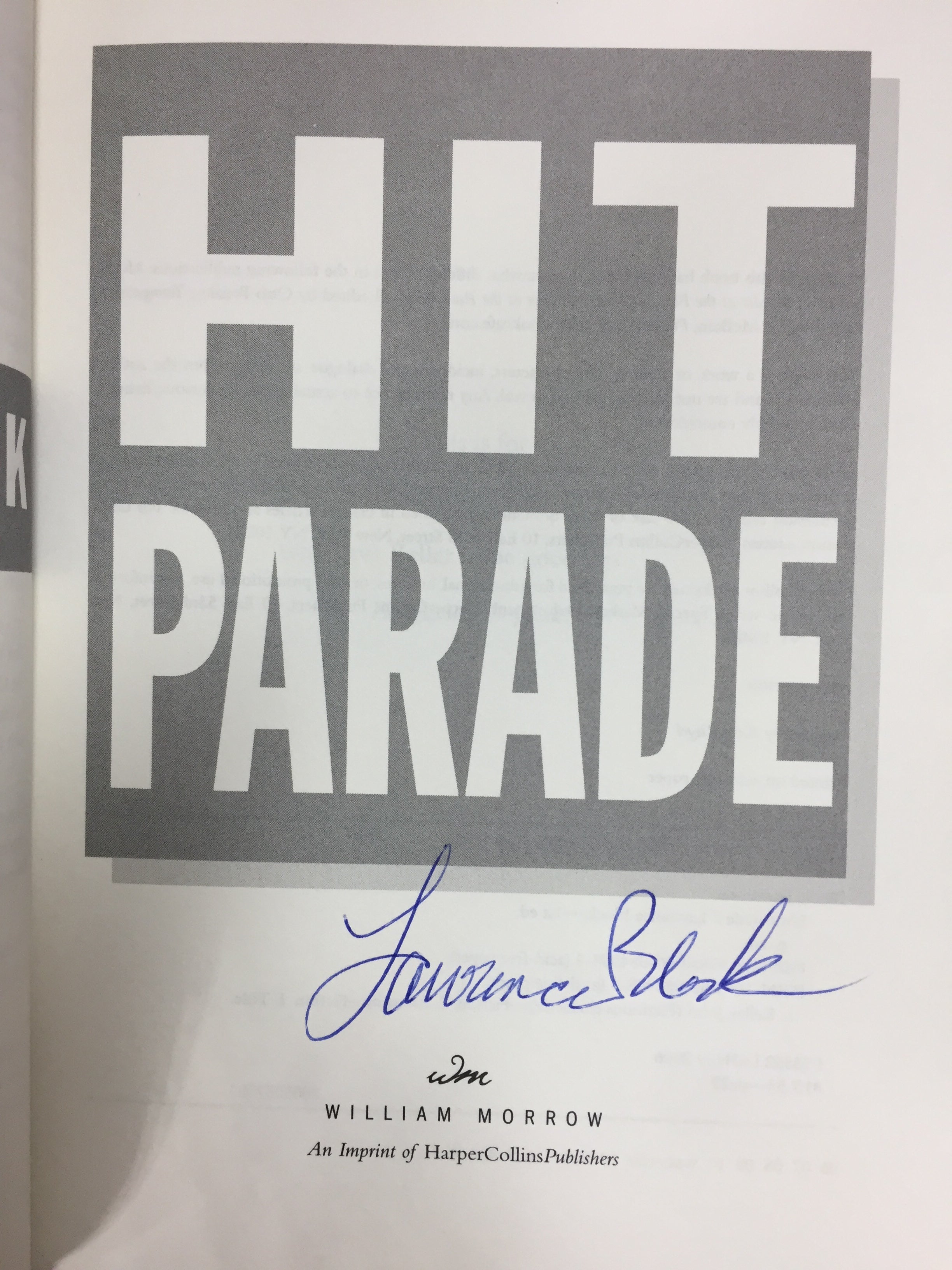 Block, Lawrence - Hit Parade (Signed Edition) - Collectible Mystery Novel for Book Lovers & Crime Fiction Fans