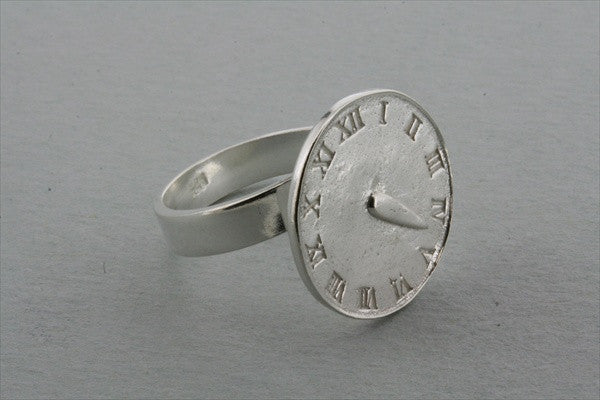 Sterling Silver Clock Ring - Elegant & Timeless Jewelry for Women - Perfect for Gifts, Parties & Everyday Wear