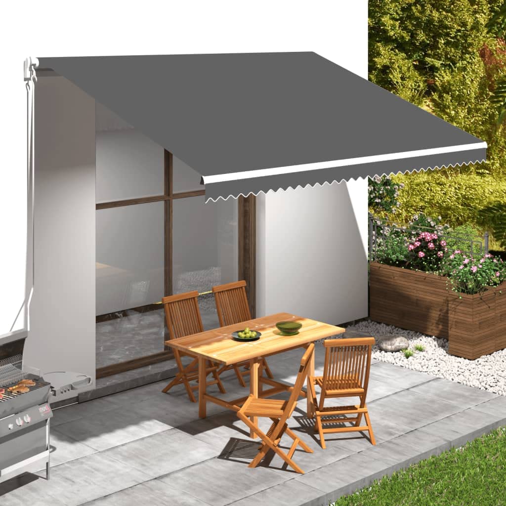 Retractable Patio Awning - Half Cassette Sun Shade Canopy Cover for Outdoor Door & Window Protection (177.2