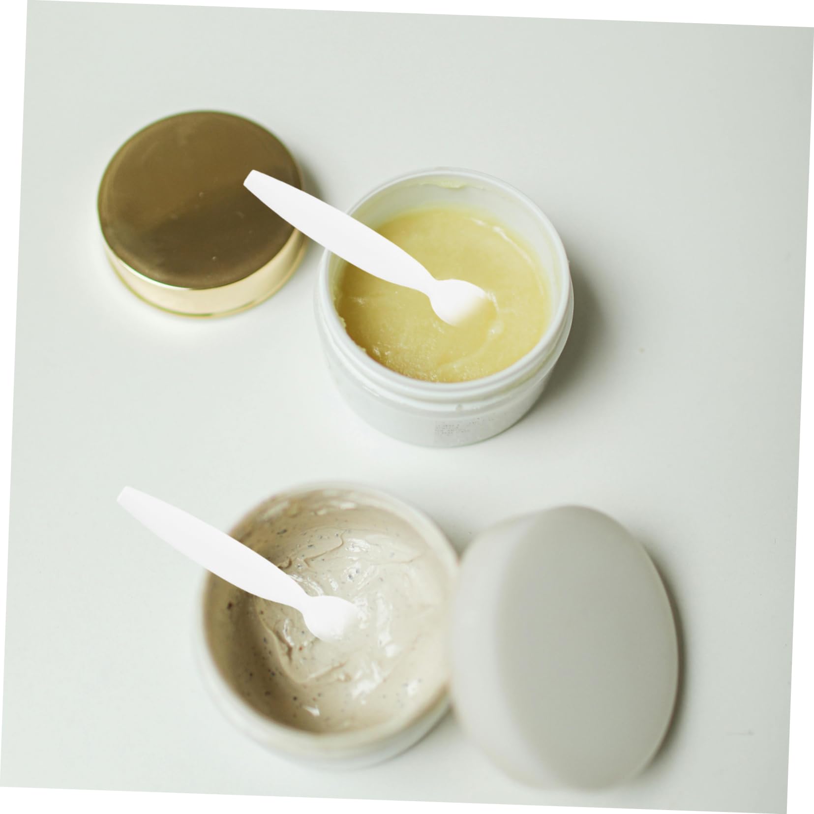 20pcs White PP Skincare Spatula Set - Face Lotion Applicator, Cosmetic Spoon for Women - Perfect for Creams, Serums & Beauty Products Application