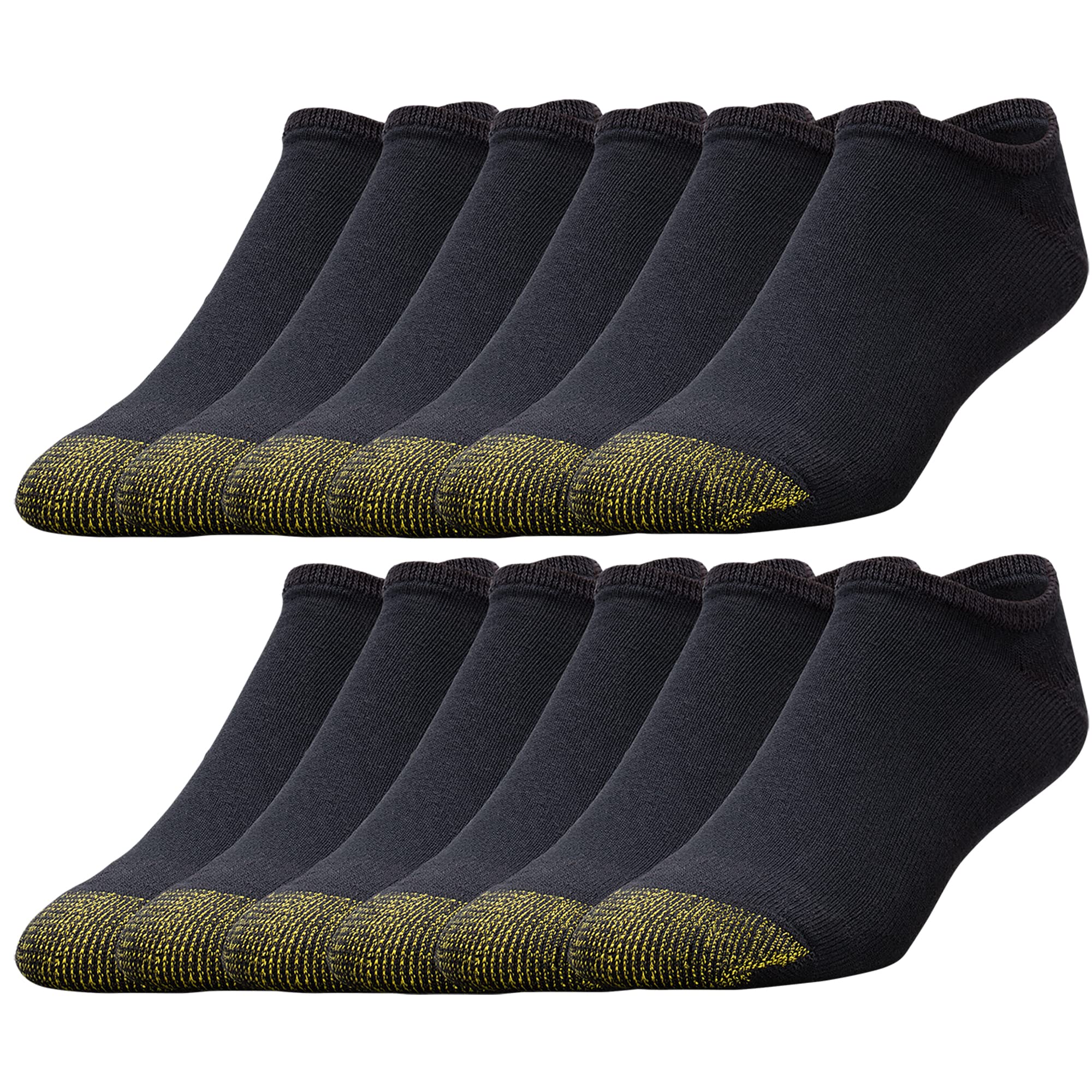 GOLDTOE Men's 656F Breathable Cotton No Show Athletic Socks 6-Pack - Comfortable Low Cut Socks for Running, Gym, Workout & Everyday Wear