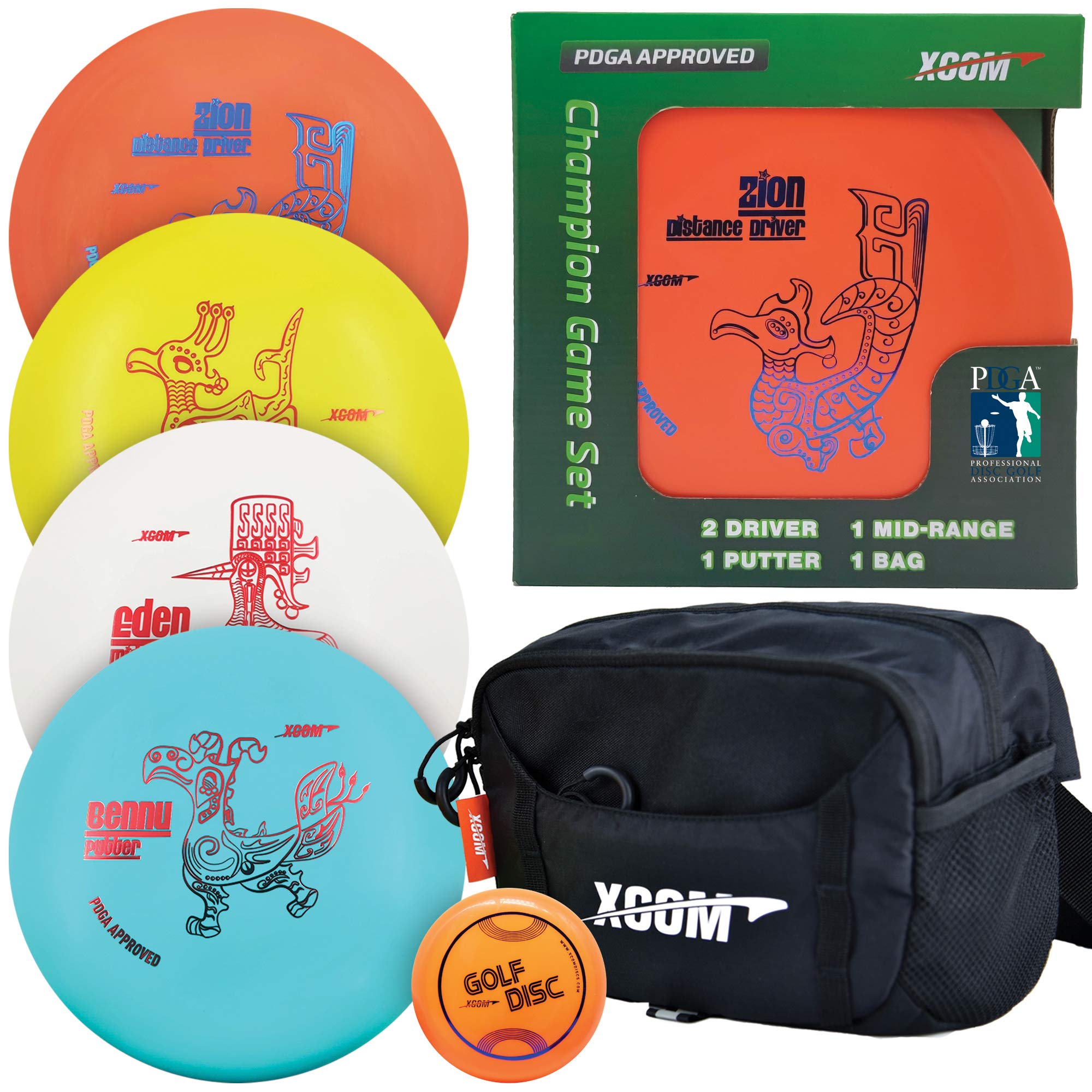 **PDGA Approved Disc Golf Set - 4 Premium Discs with Waist Bag | Includes Distance Driver, Fairway Driver, Mid-Range & Putter | Perfect for Beginners & Pros | Outdoor Sports & Backyard Games**