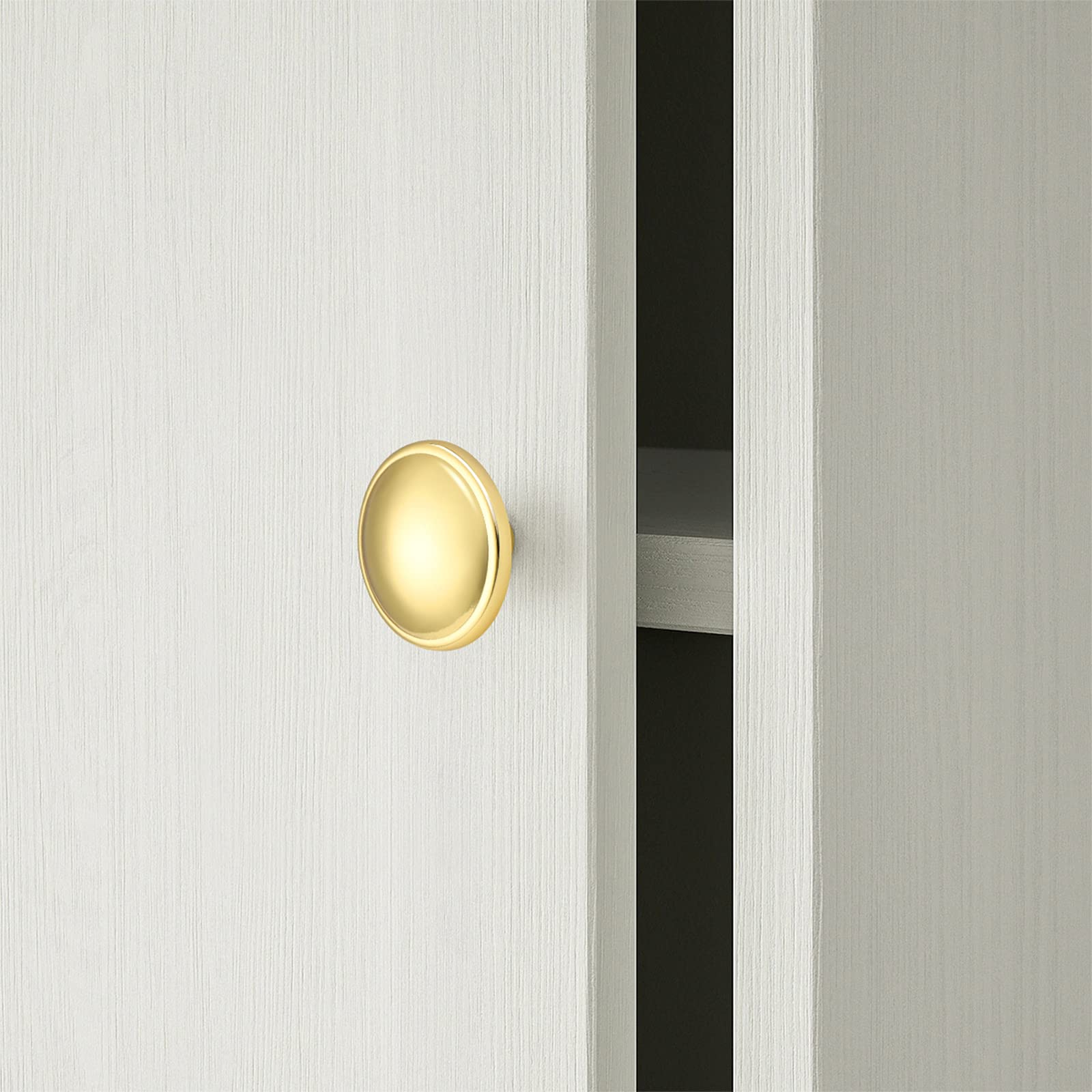 12-Pack Gold Brass Cabinet Pull Knobs - 1 1/4