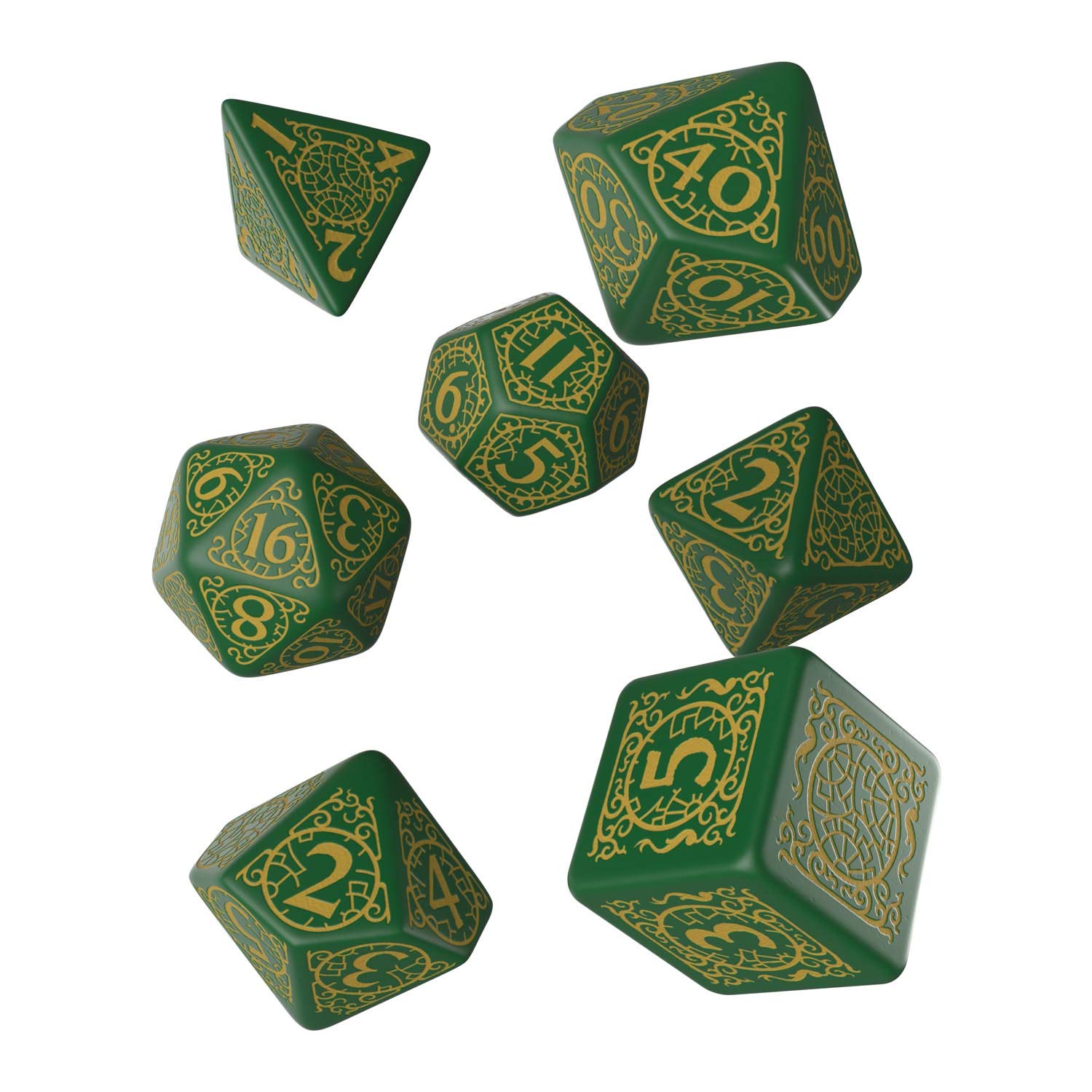 Q WORKSHOP Pathfinder Jade Regent RPG Dice Set - 7-Piece Polyhedral Dice for Tabletop Gaming, Dungeons & Dragons, D&D Accessories, Role-Playing Games, Gift for Gamers