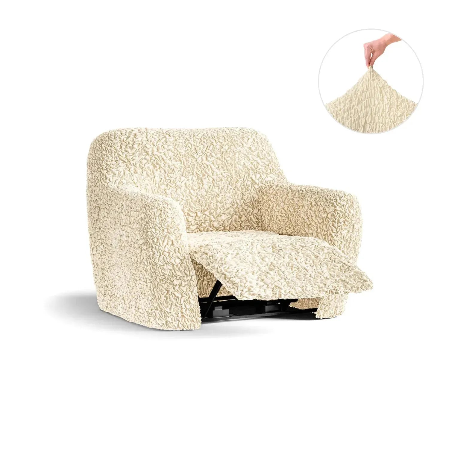 Fuco Cotton Reclining Armchair Slipcover - Stretchable Furniture Protector for Living Room, Bedroom & Home Theater Comfort