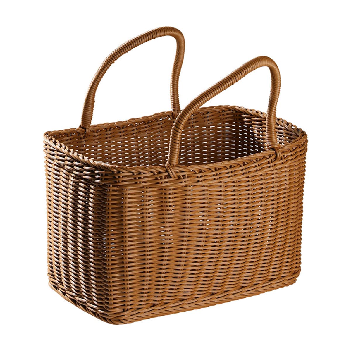 Khakho Handwoven Wicker Picnic Basket - Large Oval Storage Basket with Handle for Camping, Beach, Outdoor Dining & Grocery Shopping (Brown) | Perfect for Picnics, Parties & Home Decor