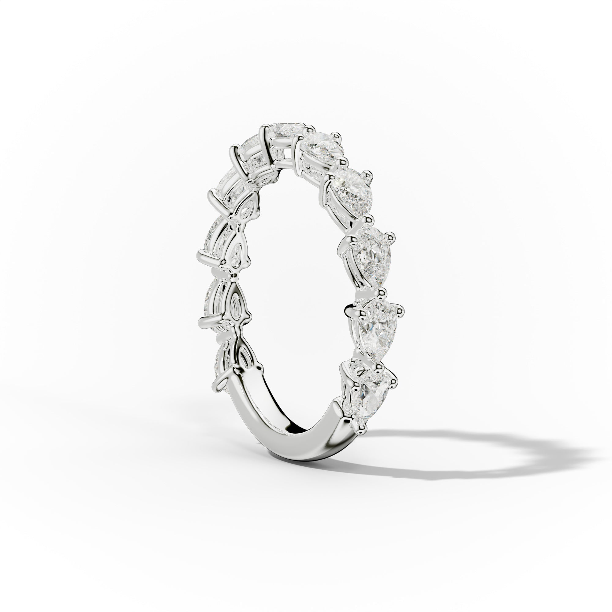 1.0 Carat East West Pear Shape Diamond Anniversary Band - Elegant Wedding Ring for Women, Durable 14K Gold/Platinum, Perfect for Anniversaries, Engagements & Special Occasions