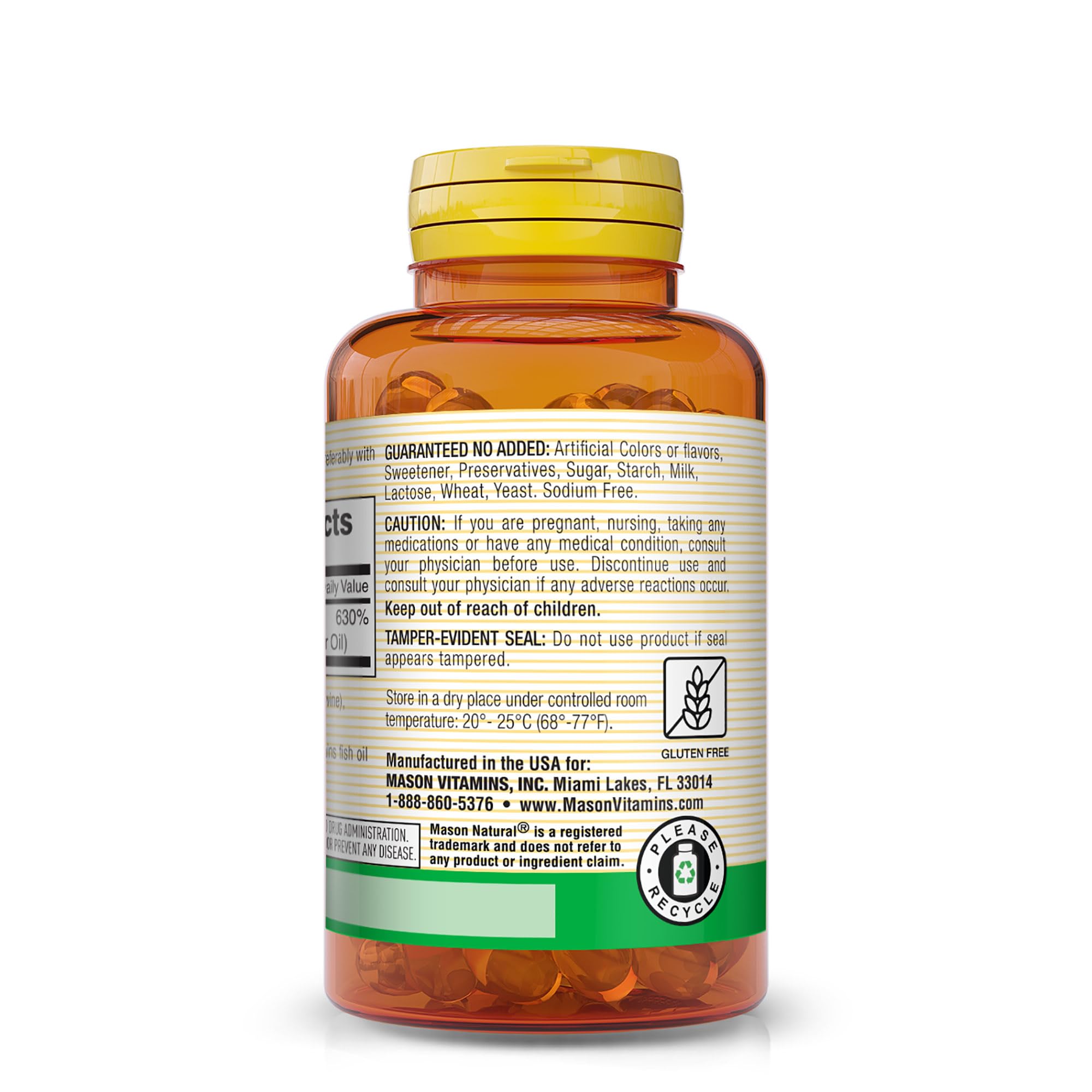 MASON NATURAL Vitamin D3 125 mcg (5000 IU) Softgels - Premium Fish Liver Oil Supplement for Bone & Muscle Health, Immune Support | Supports Calcium Absorption, Joint Function | Ideal for Adults, Seniors & Low Sunlight Exposure
