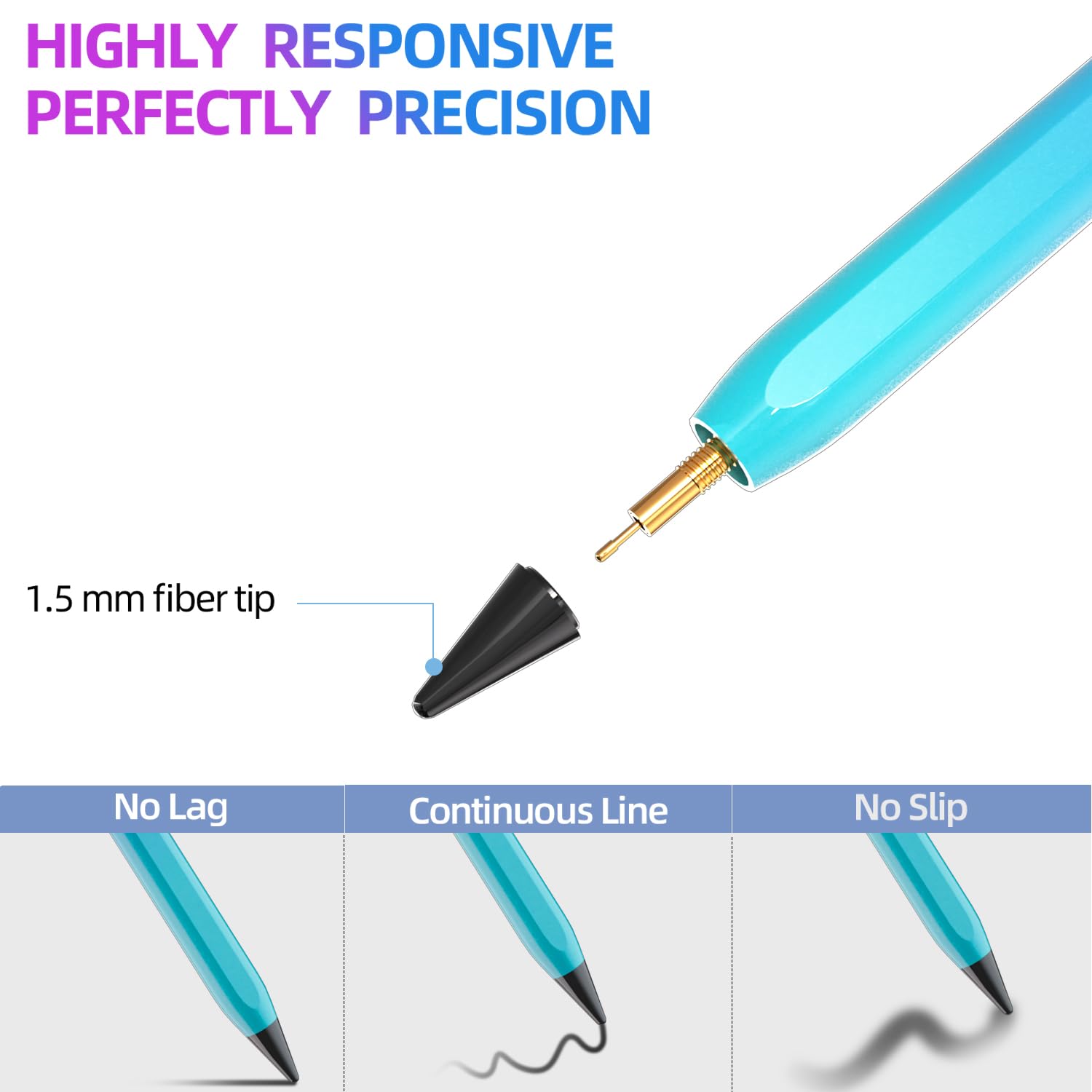 Premium Stylus Pen for iPad - Compatible with iPad 10th/9th Gen, iPad Air 5/4/3, iPad Pro 11/12.9 Inch - Magnetic Apple Pencil Alternative with Palm Rejection & Tilt Sensitivity (Blue & Green) - Perfect for Drawing, Note-Taking & Digital Art