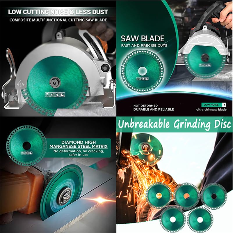Indestructible Diamond Cutting Disc 2.0 - Ultra Fine Corrugated Tile Grinder Blade for Metal, Wood, Stone - Multi-Purpose Saw Blade for Quick Cutting - Perfect for Construction, DIY Projects & Metalworking
