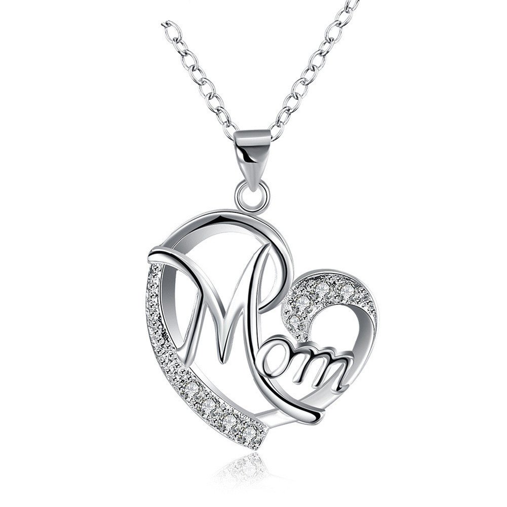 ShiQiao Sterling Silver Heart Pendant Necklace for Women - Thoughtful Birthday Gift for Mom, Mother's Day Present - Perfect for Special Occasions & Everyday Elegance
