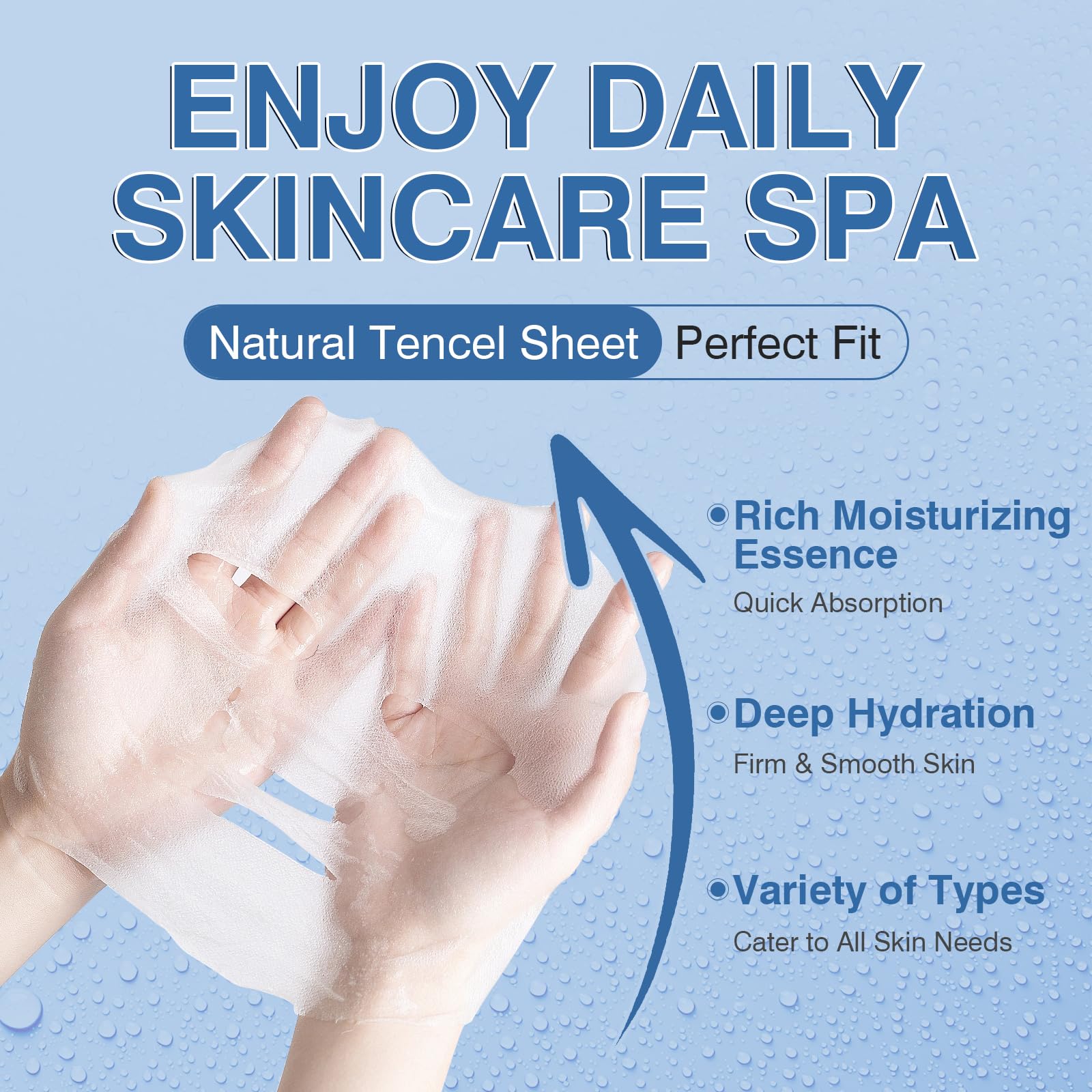 Premium Organic Collagen Face Mask - 33 Sheet Skincare Set for Hydrating, Moisturizing, Brightening & Soothing | All Skin Types | Perfect for Spa Nights, Travel & Daily Skincare Routine