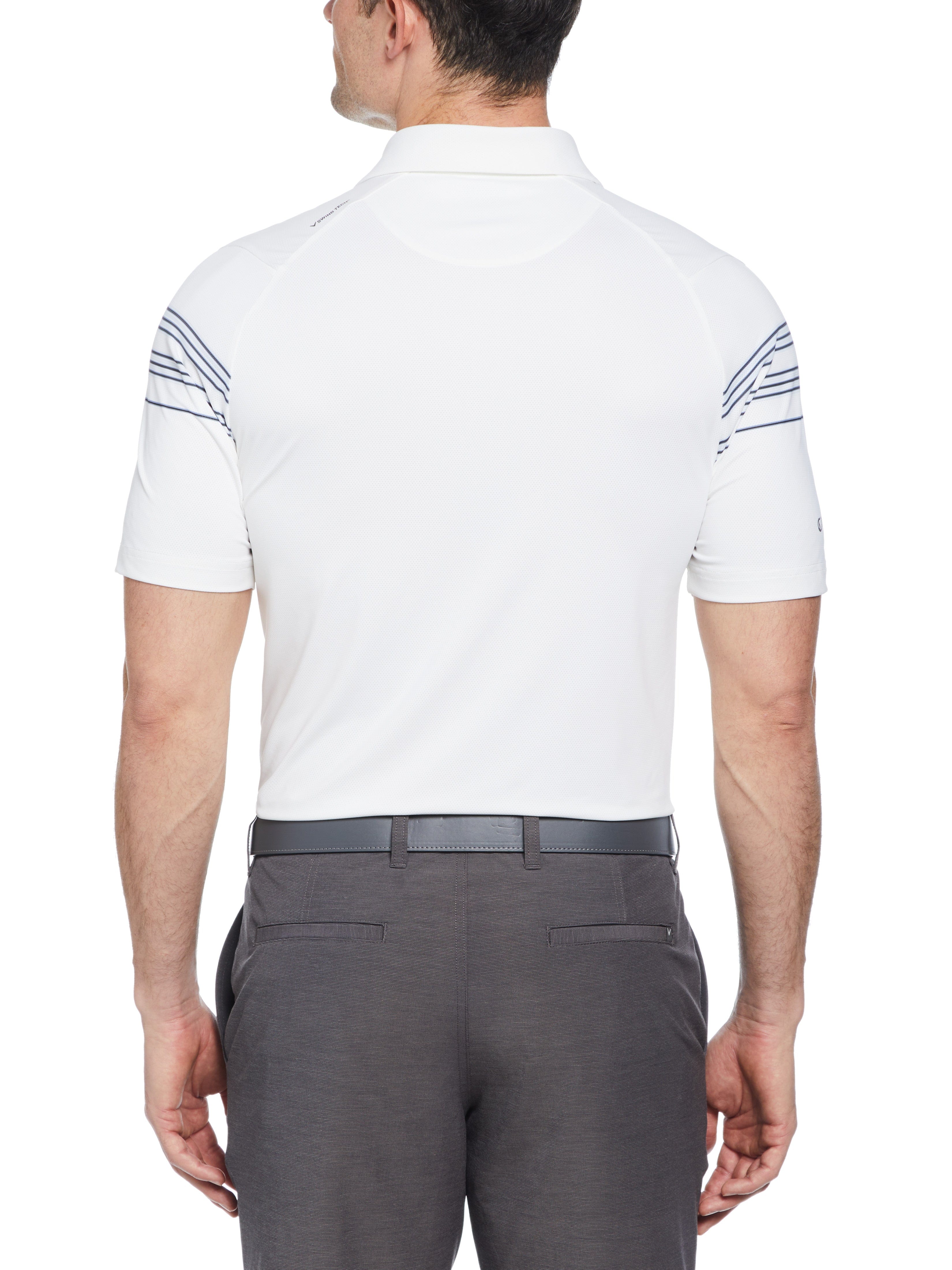 Breathable Men's Stripe Golf Polo Shirt - Moisture-Wicking & UV Protection for Summer Golf & Outdoor Sports