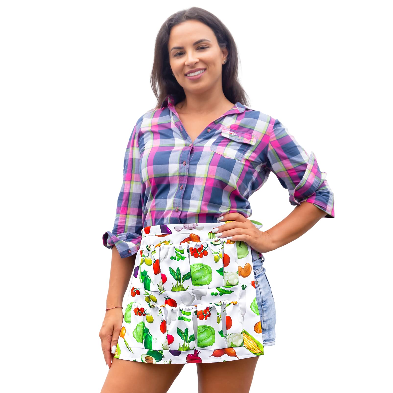 Farmhouse Egg Gathering Apron - Unisex Egg Collecting Apron for Women, Men & Kids - Durable Chicken Coop Apron with Pockets for Eggs, Veggies & Fruits - Perfect for Farm, Garden & Homestead Use