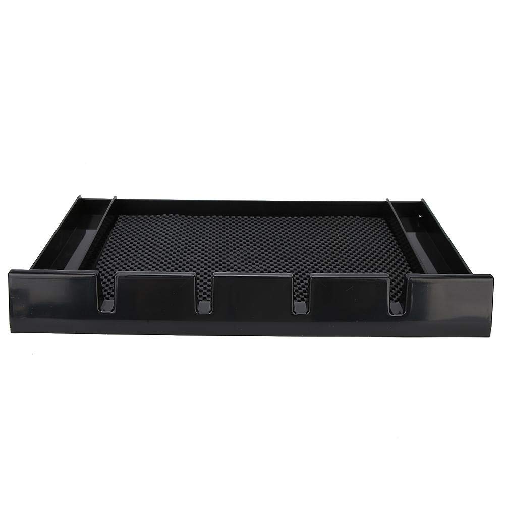 Professional Barber Clipper Tray - Anti-Slip Black Salon Organizer with 4 Notches, Razor Case & Hair Trimmer Holder for Stylists | Perfect for Salon Countertops, Mobile Barbers & Home Grooming Stations