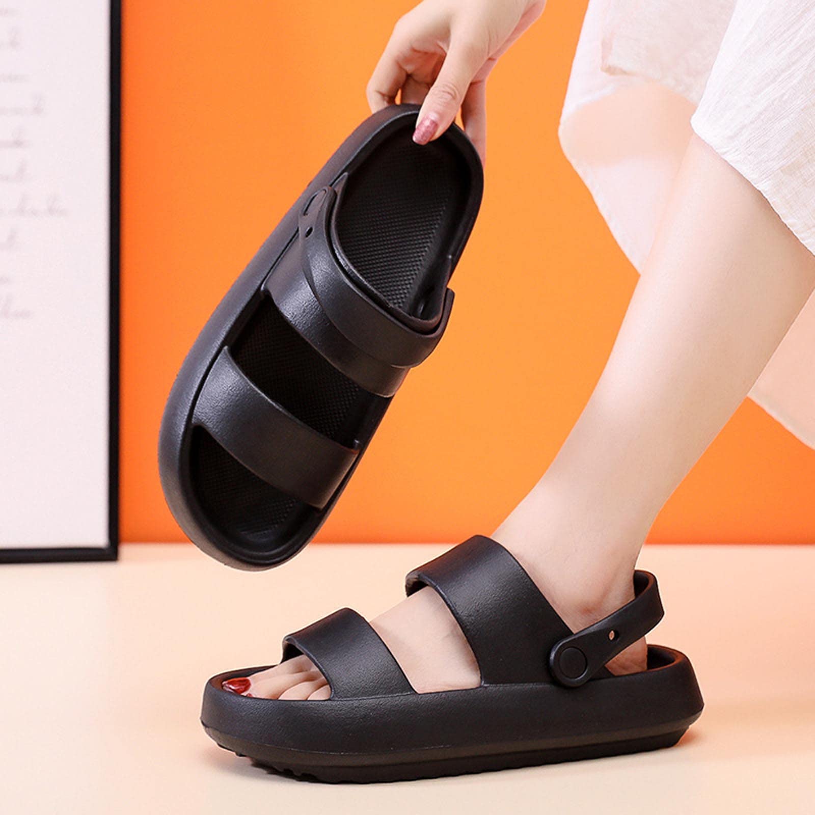 Oiangi Anti-Slip Couple Sandals for Women & Men - Comfortable Summer Open Toe Platform Slippers - Breathable Beach Slides for Outdoor, Poolside, and Vacation Wear