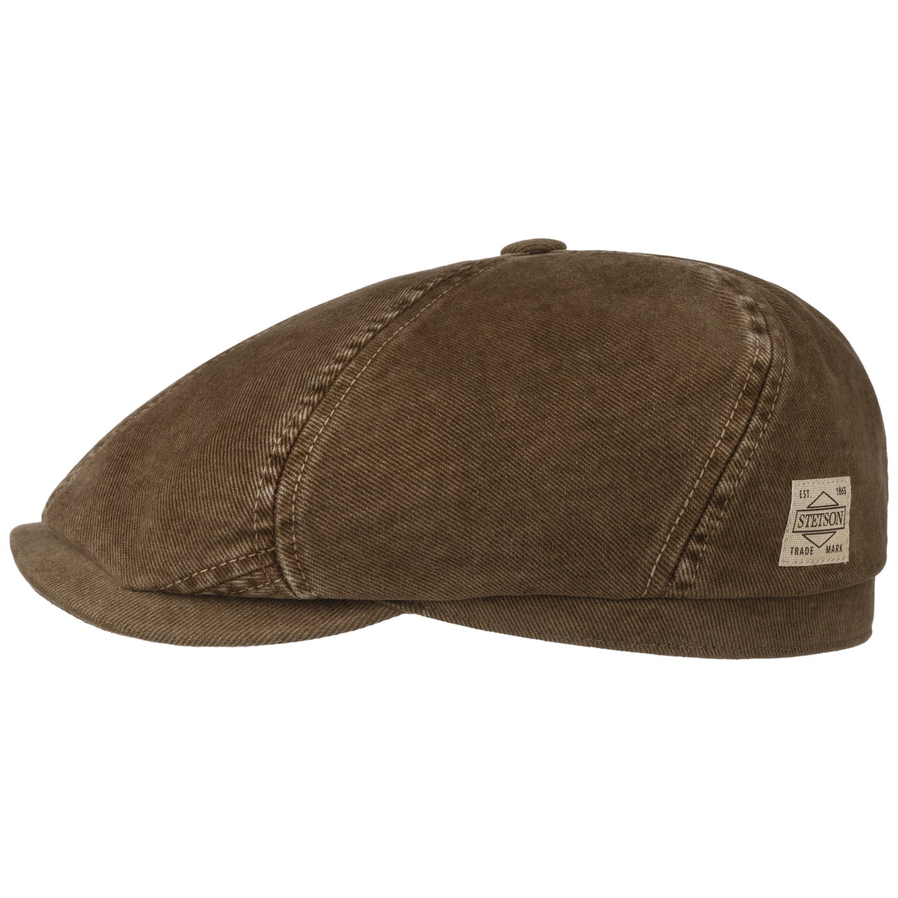 Stetson Soft Cotton 6-Panel Flat Cap for Men - Breathable & Comfortable Summer Hat for Outdoor Activities, Golf, Fishing, and Casual Wear