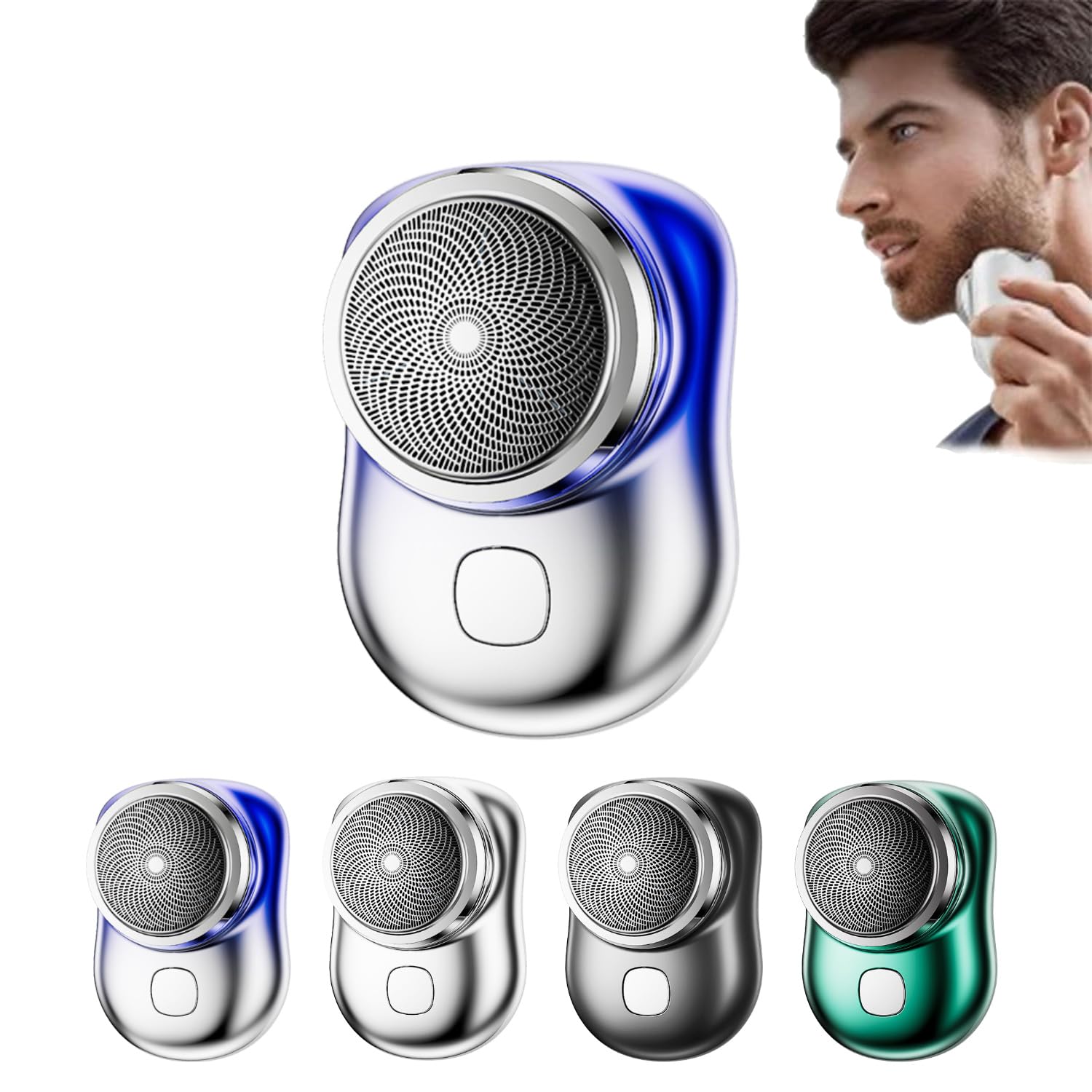 Starprout Mini Portable Electric Shaver for Men - Rechargeable Wet/Dry Travel Razor with Pocket Size Design - Perfect for Business Trips, Gym Bags & Daily Shaving (Blue)