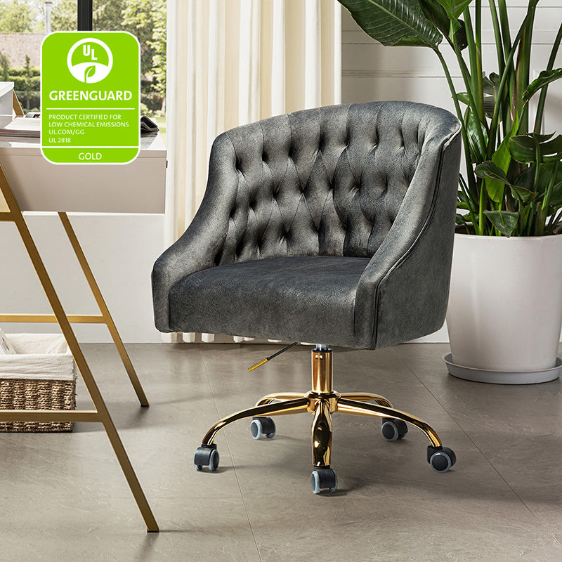 Penelope Velvet Tufted Office Chair - Ergonomic Executive Desk Chair with Lumbar Support - Perfect for Home Office, Gaming & Workspace Comfort