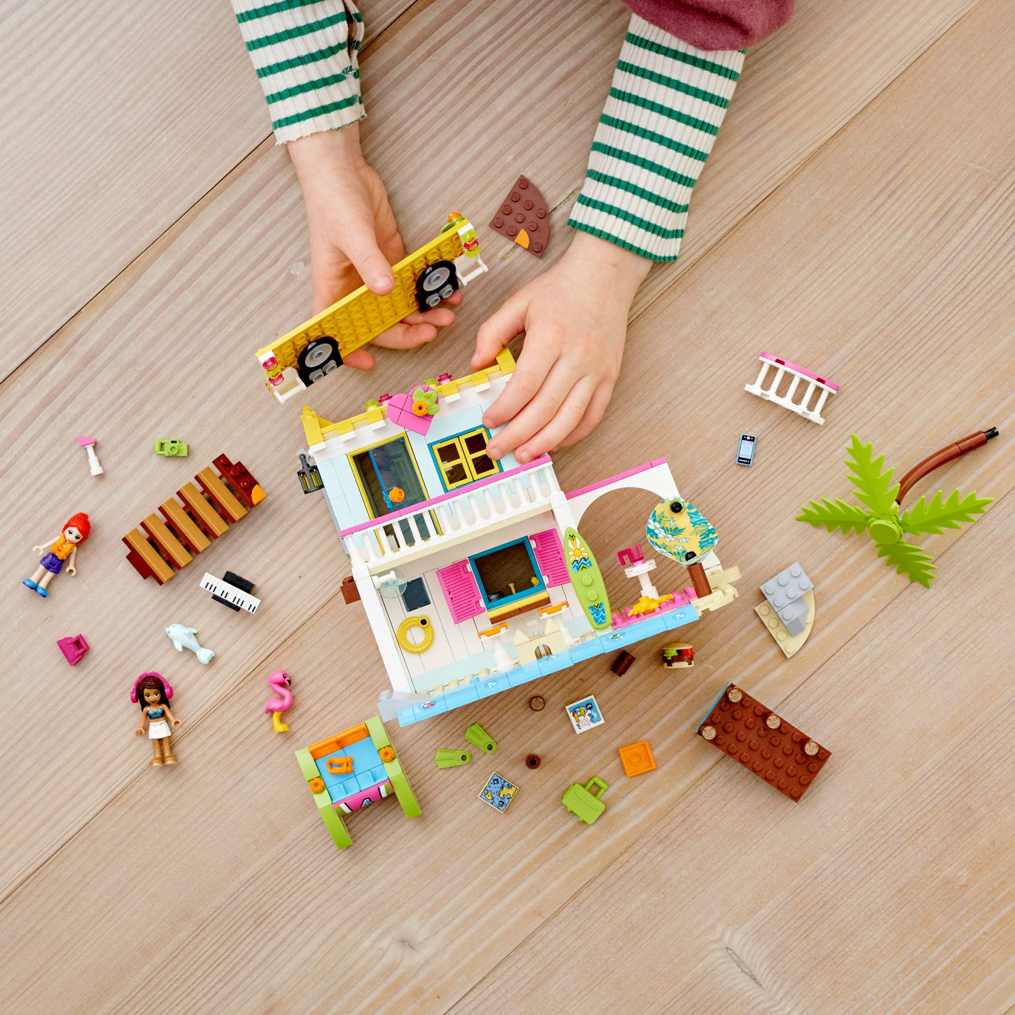LEGO Friends Beach House 41428 Building Kit - 444 Pieces Creative Construction Toy for Kids, Perfect for Summer Adventures & Beach Themed Playtime