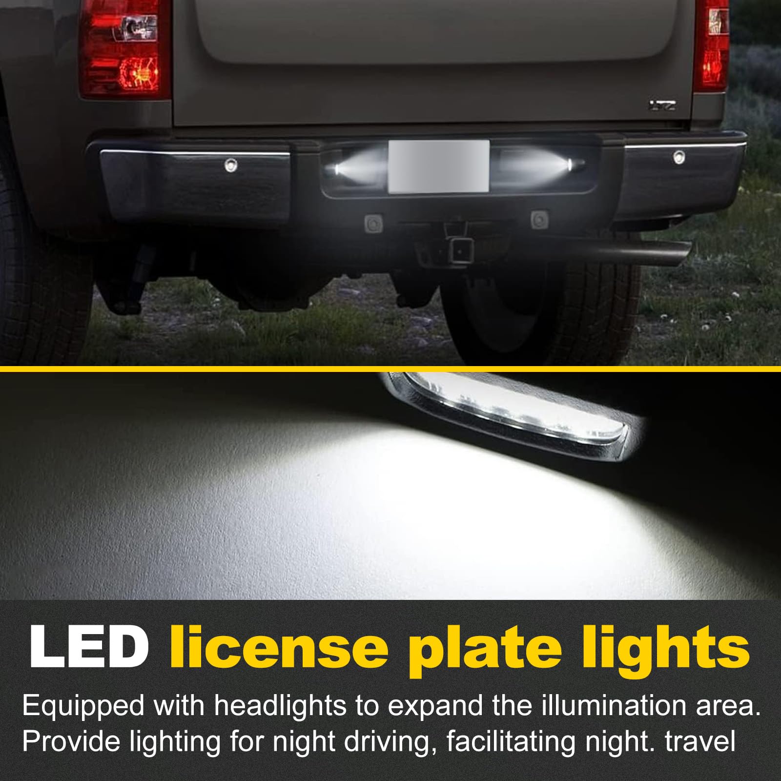 OCPTY Chrome Rear Bumper with License Plate Lights Compatible with 2007-2013 Chevrolet Silverado 1500 & GMC Sierra 1500 - Durable Replacement for Truck Accessories, Off-Roading & Daily Driving