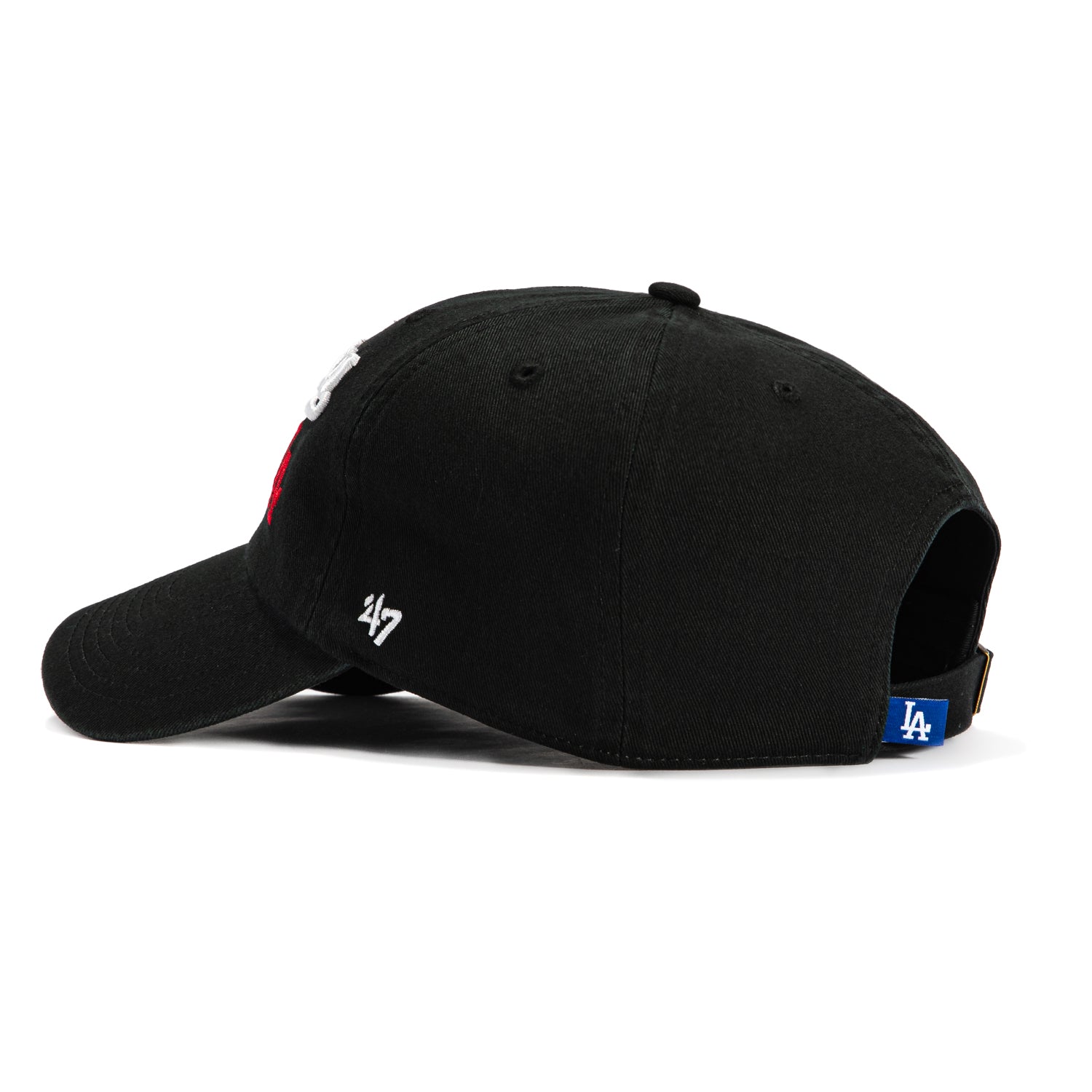 47 Brand Los Angeles Dodgers Script Cleanup Adjustable Baseball Cap - Black | Official MLB Licensed Hat for Men & Women | Perfect for Games, Outdoor Activities & Casual Wear