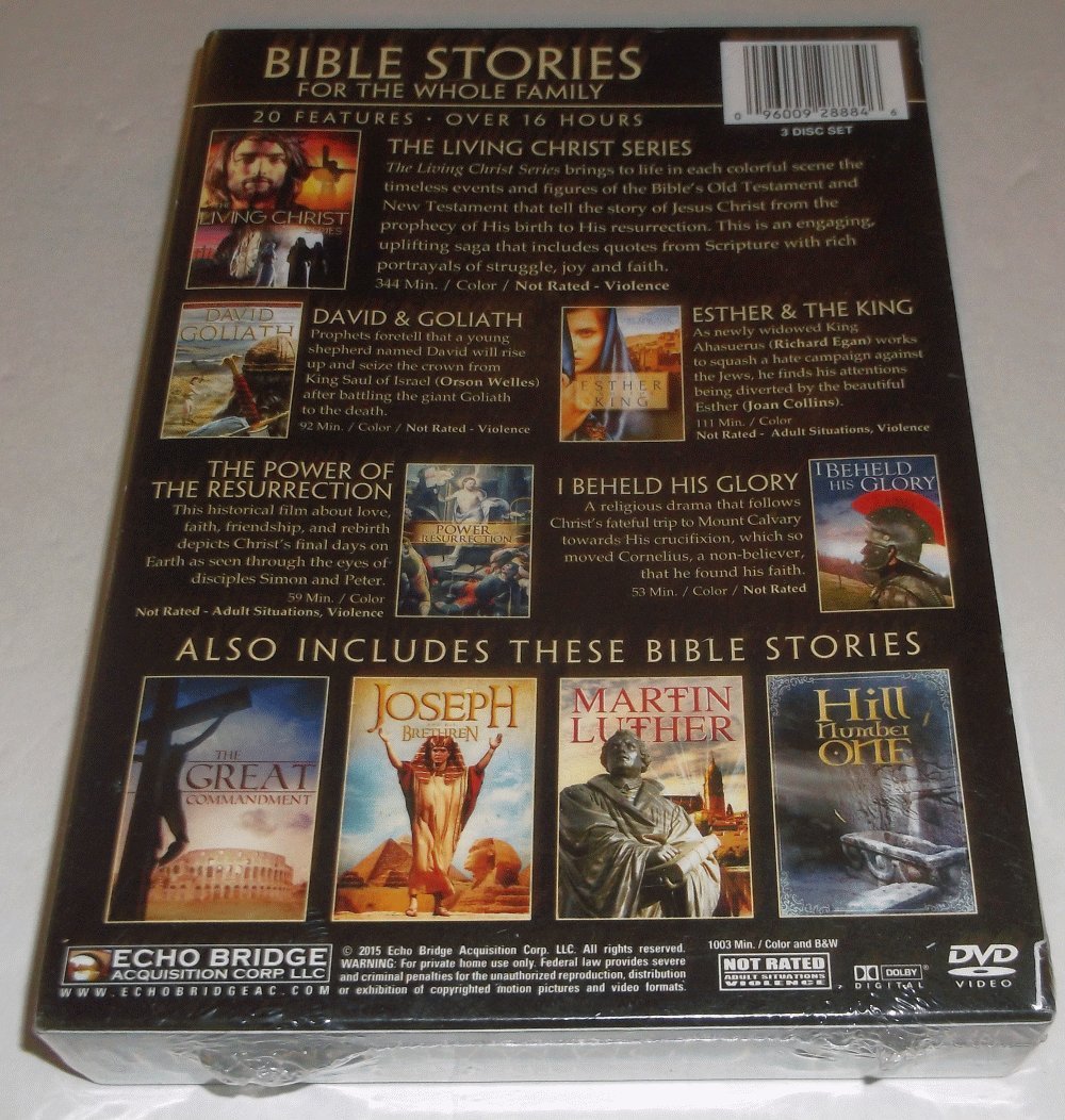 9-Movie Bible Stories Collection DVD Set - Inspirational Christian Films for Kids & Families - Perfect for Sunday School, Homeschooling & Family Movie Nights