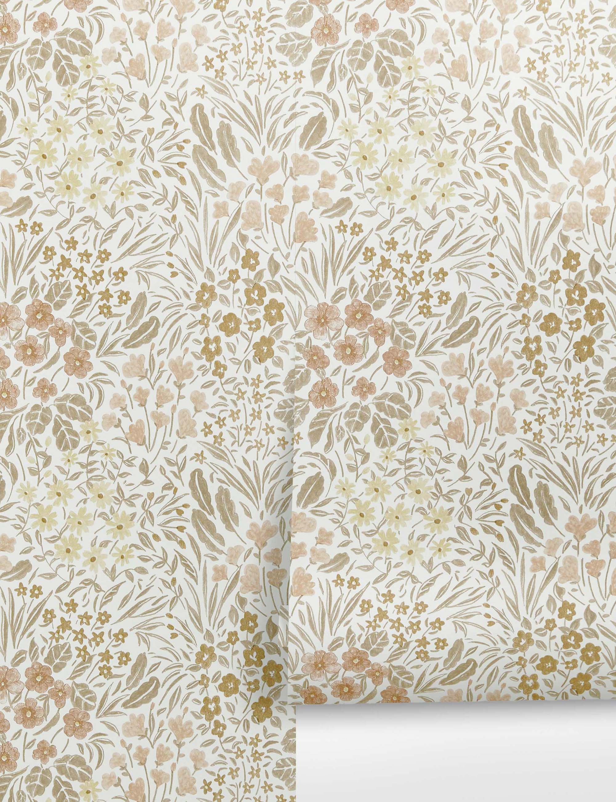 Rylee + Cru Floral Field Wallpaper - Premium Peel & Stick Wallpaper for Nursery, Bedroom, or Home Office Decor