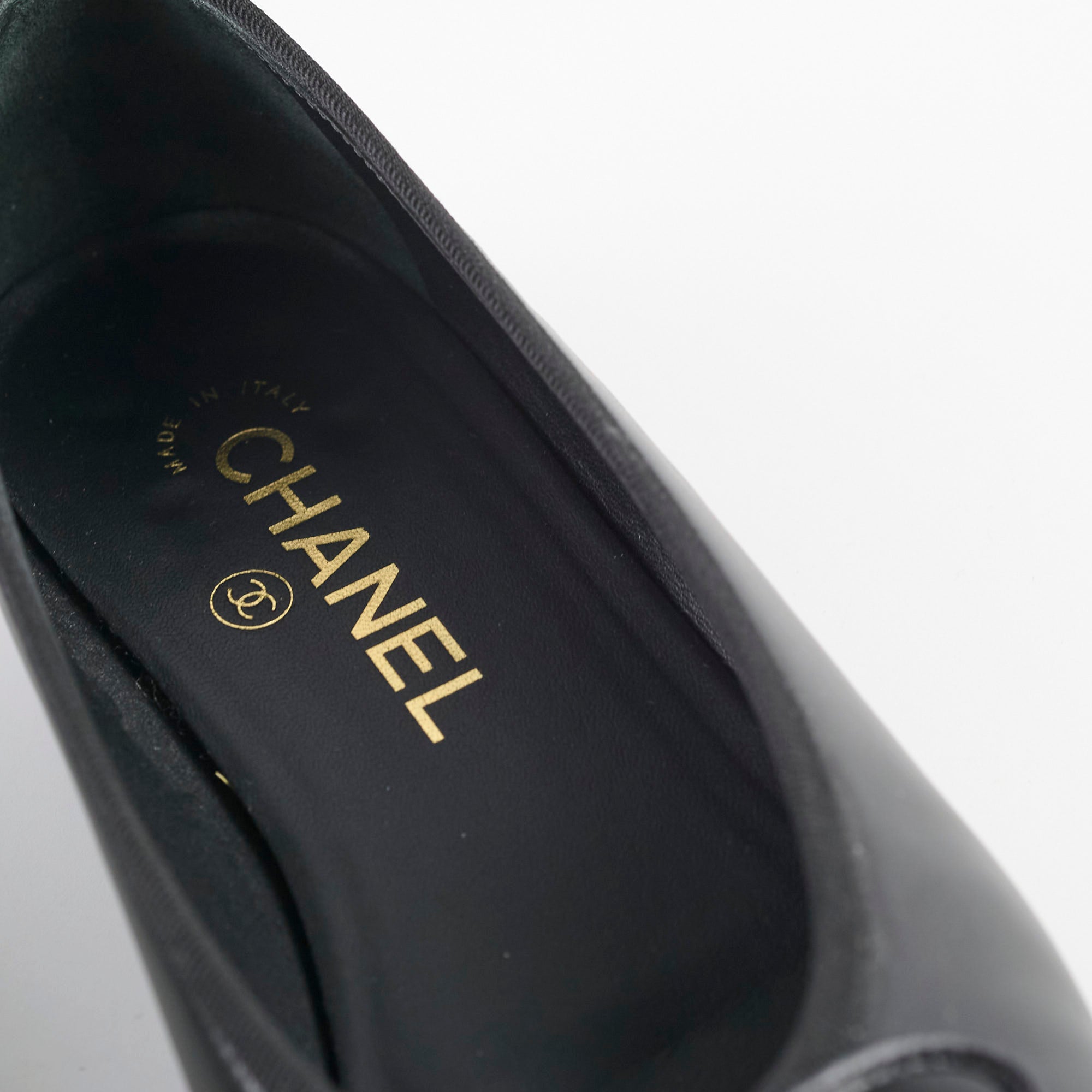 Chanel Black Leather Ballet Flats for Women - Size 37.5 (US 7) | Classic Comfortable Loafers for Work, Travel & Everyday Wear