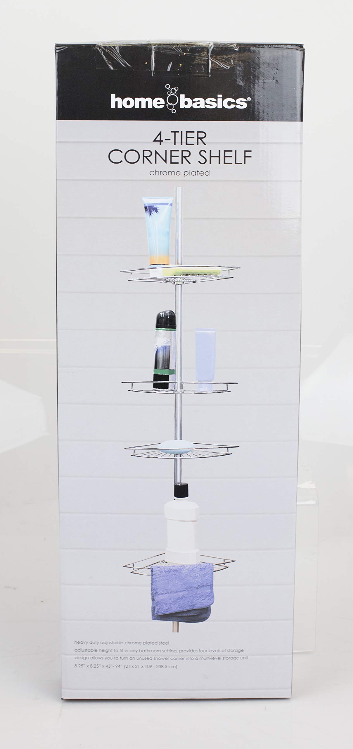 4-Tier Corner Shower Shelf Organizer - Space Saving Bathroom Storage for Shampoo, Soap & Toiletries - Perfect for Small Bathrooms & Apartment Showers