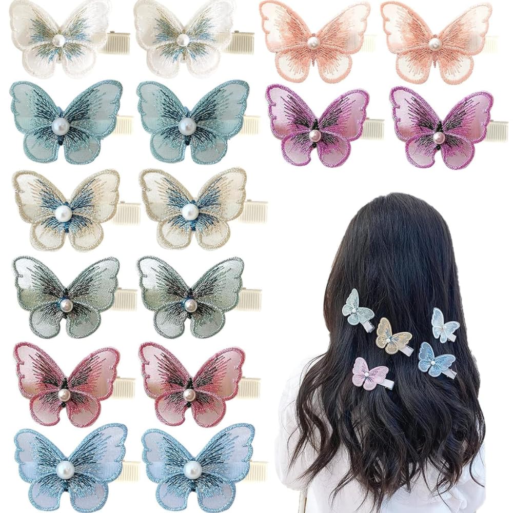 RSJ TRADERS 10 Pcs Colorful Butterfly Hair Clips for Girls - Non-Slip Kids Hair Accessories, Baby Hairpins & Alligator Clips (Multicolor Assorted) - Perfect for School, Parties & Daily Styling