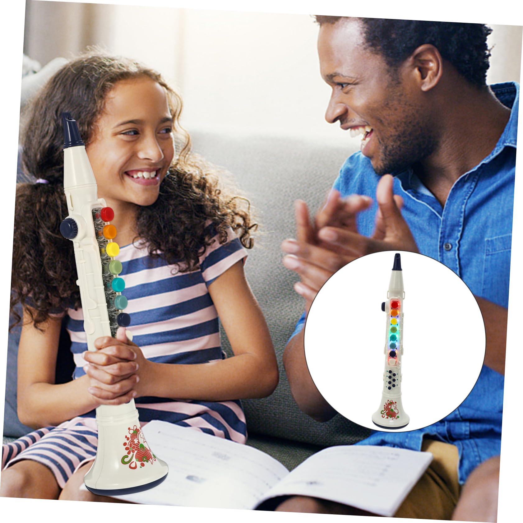 NESTINGHO Kids Wind Instrument Toy Set - Fun & Educational Clarinet for Toddlers & Children - White ABS Plastic - Perfect for Music Learning & Playtime