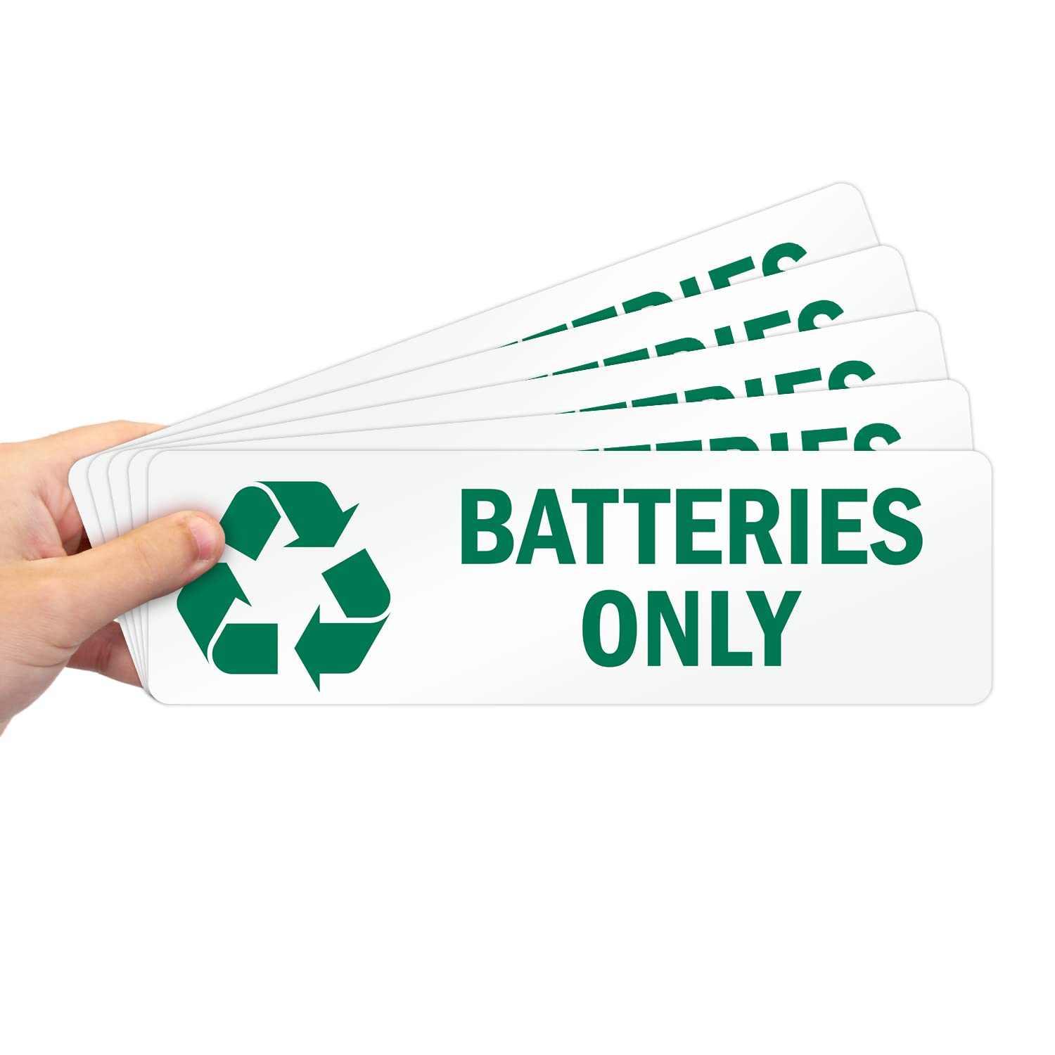 SmartSign Batteries Only Pack of 5 Recycle Labels - 3