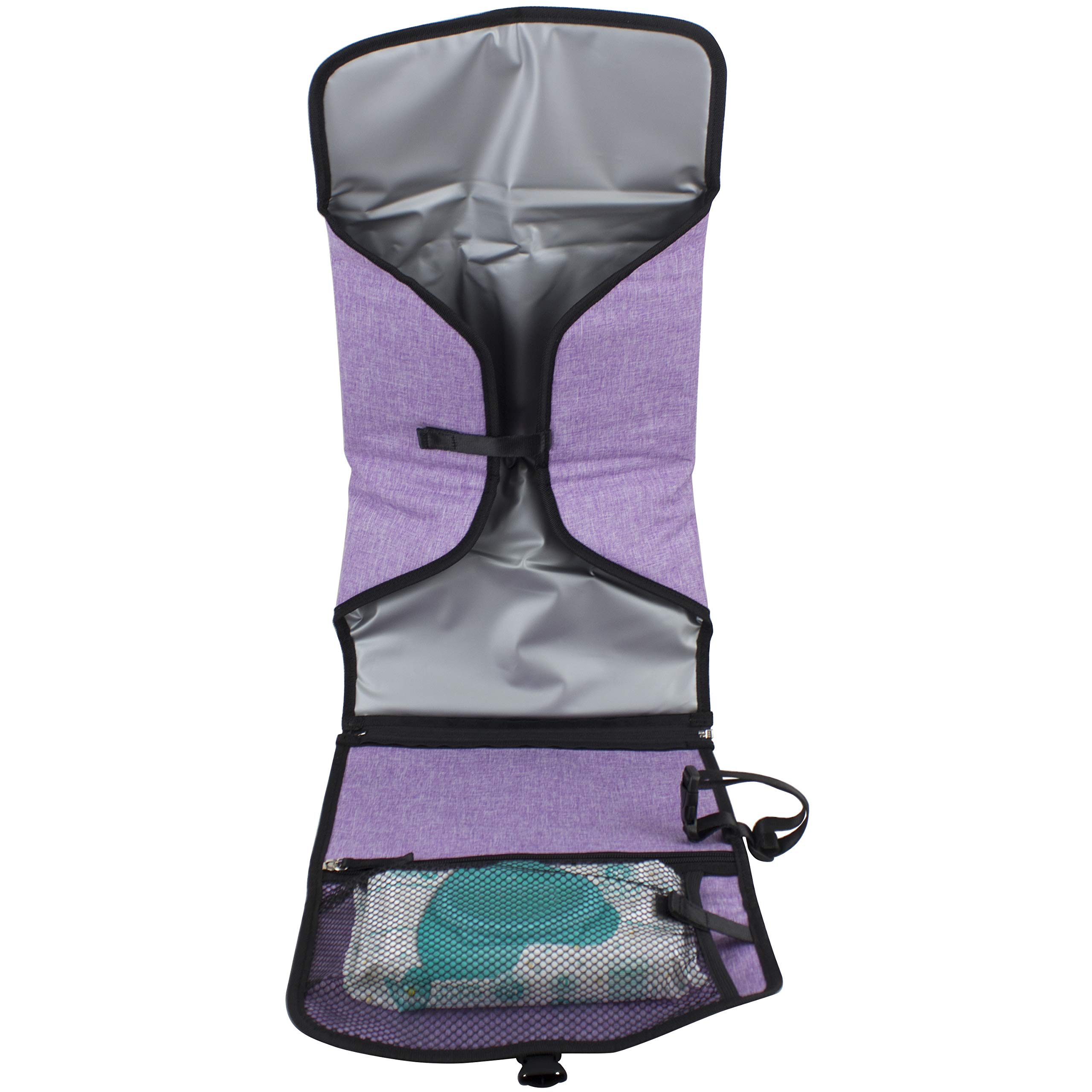 BODHI Baby Waterproof Travel Diaper Changing Pad & Kit - Portable Baby Station for On-the-Go Parents, Purple Chambray | Perfect for Travel, Outings & Quick Diaper Changes Anywhere