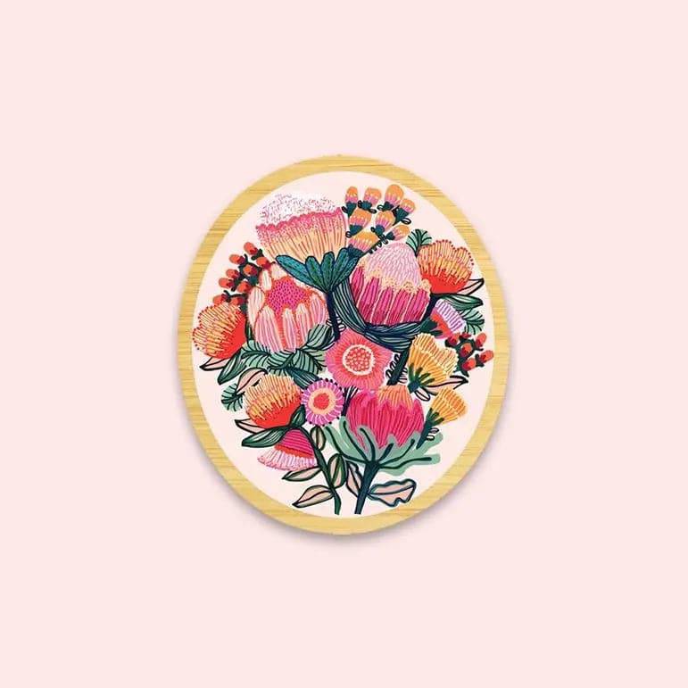 Handmade Oz Wooden Brooch - Floral Pin for Women - Perfect for Weddings, Parties & Everyday Wear - Unique Boutique Accessory