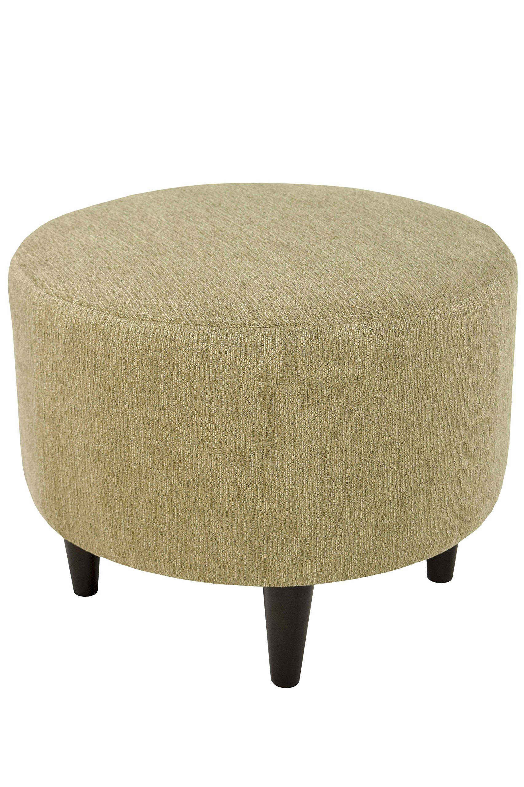 MJL Furniture Designs Sophia Round Ottoman Foot Rest - Upholstered & Padded Vanity Stool for Couch, Living Room, Bedroom - Perfect for Entryway, Home Office & Reading Nook - Soft & Comfortable Seat for Relaxing, Watching TV or Decorating Your Space