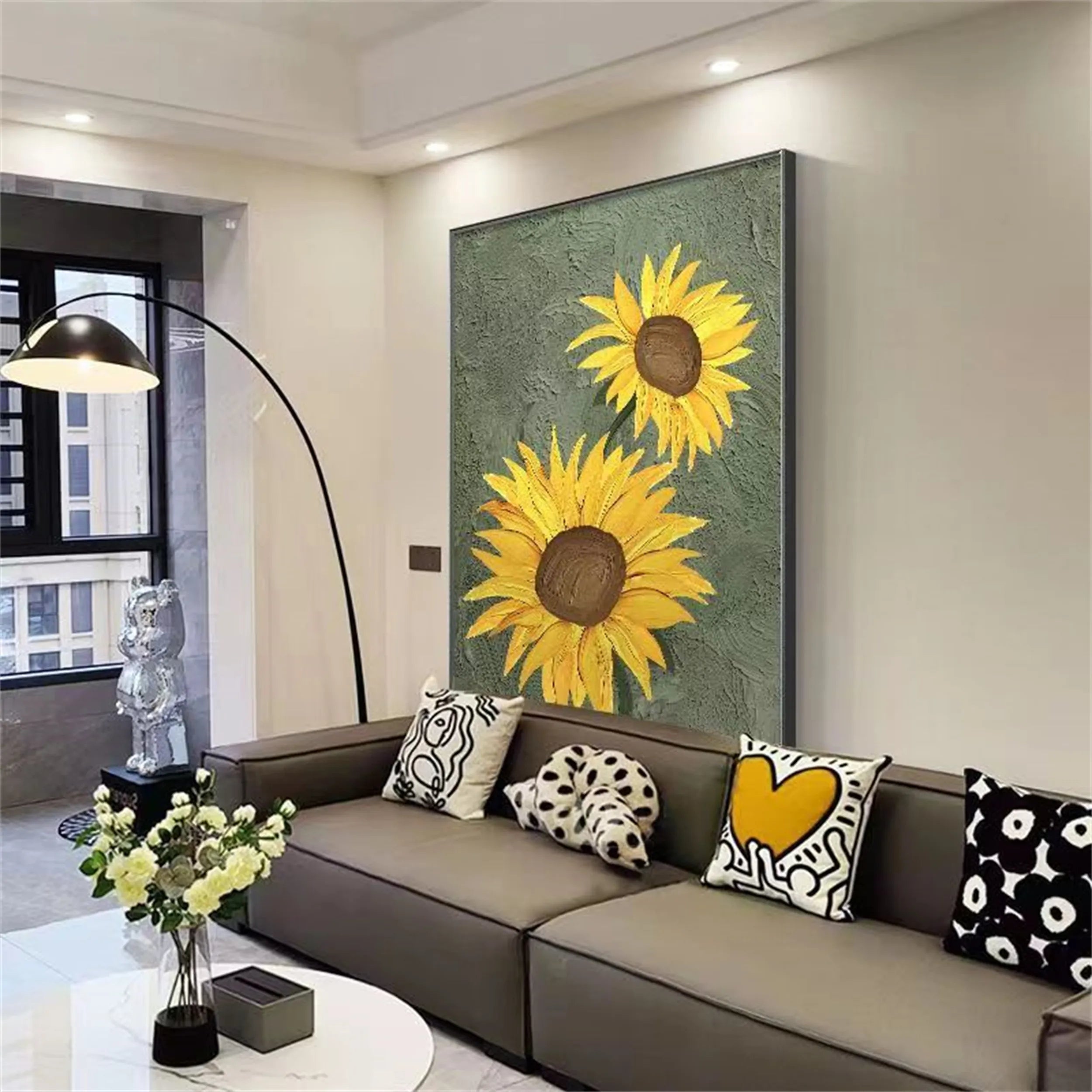 Flower and Tree Painting #FT 088 - Handmade Canvas Wall Art for Home Decor, Living Room, Bedroom & Office