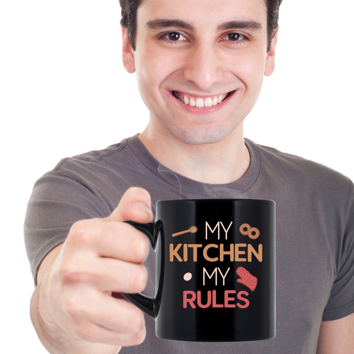 My Kitchen My Rules Coffee Mug - 11 oz Funny Ceramic Cup for Coffee, Tea & Hot Drinks - Perfect Gift for Home Cooks, Chefs & Coffee Lovers - Great for Kitchen, Office & Home Use