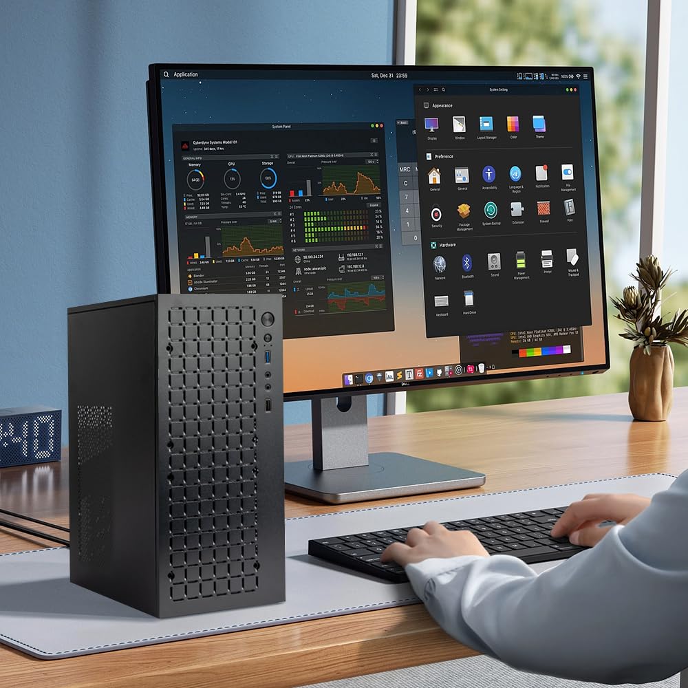 JOYJOM Micro ATX PC Case - Compact Mini ITX Computer Tower Chassis with USB 3.0 Ports, Supports Micro-ATX/MATX/DTX Motherboards & 3.5